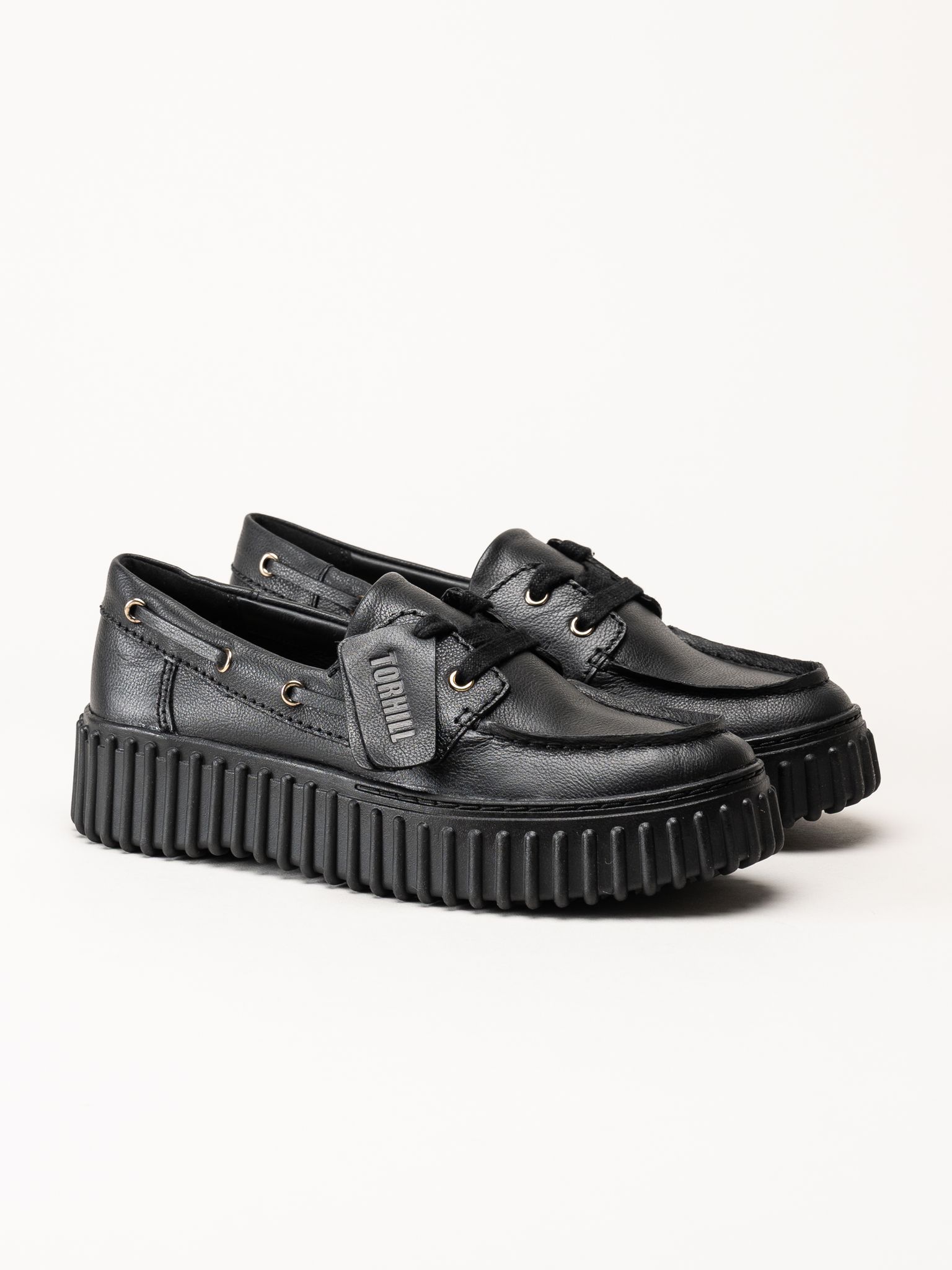 Clarks - Torhill Boat - Svarta snörskor