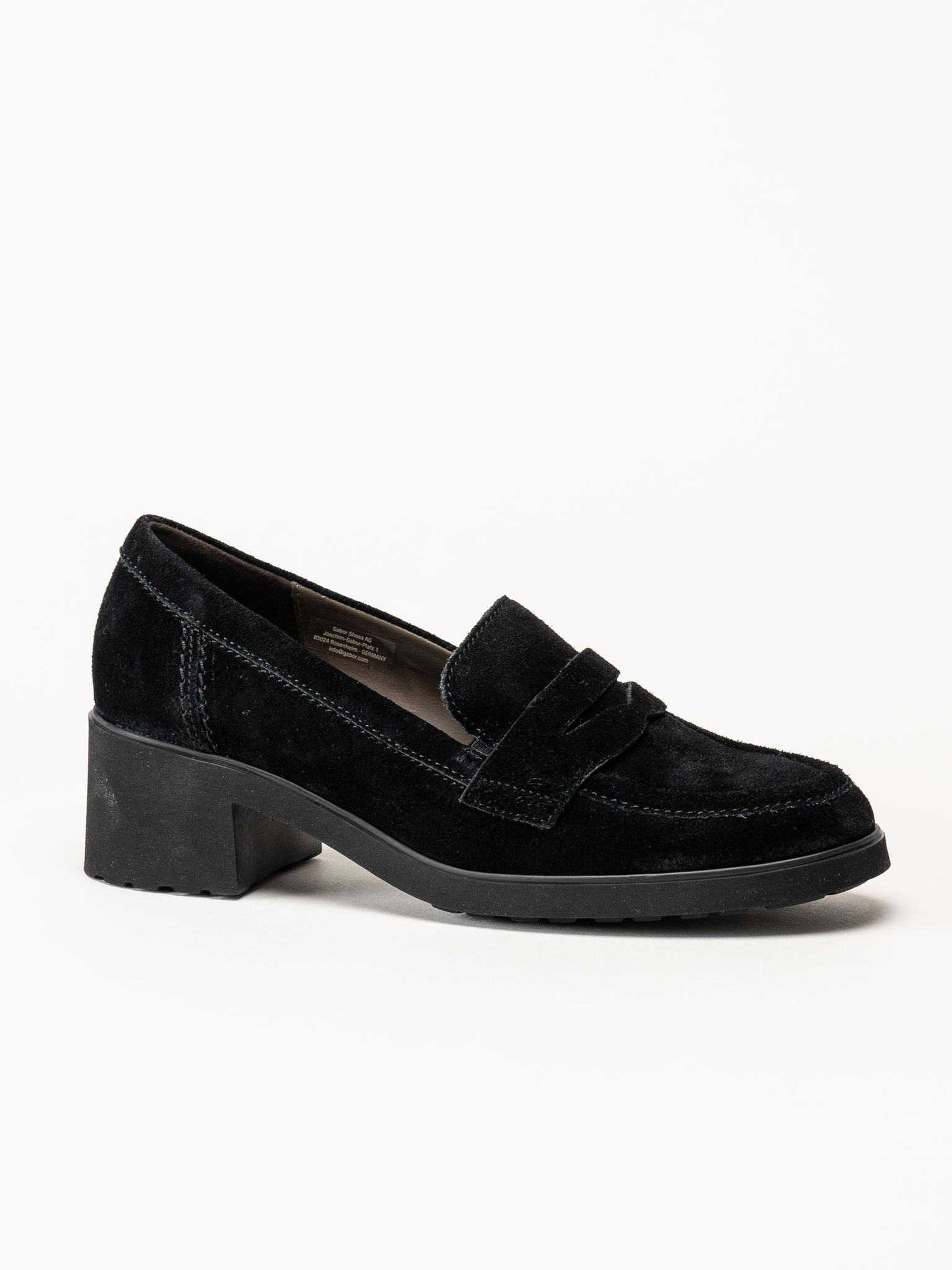 Gabor - Svarta loafers i mocka