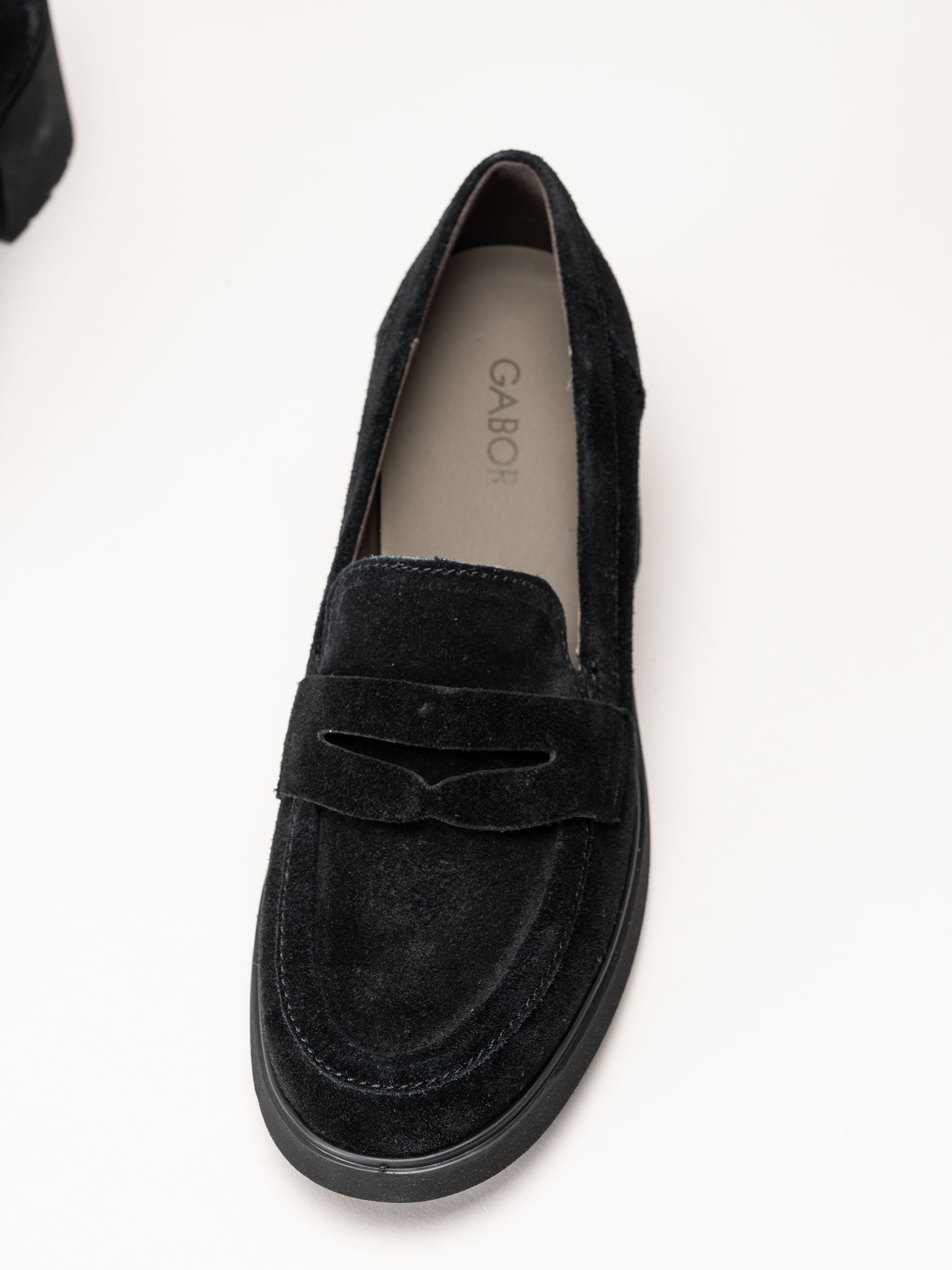Gabor - Svarta loafers i mocka
