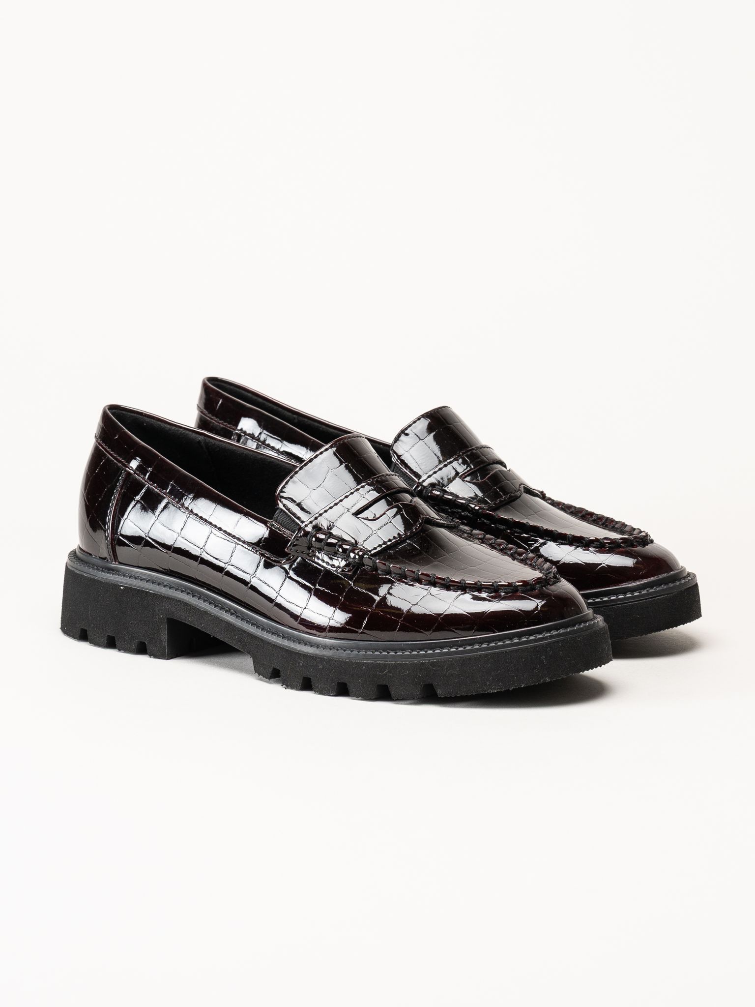 Jana - Bordeauxfärgade loafers