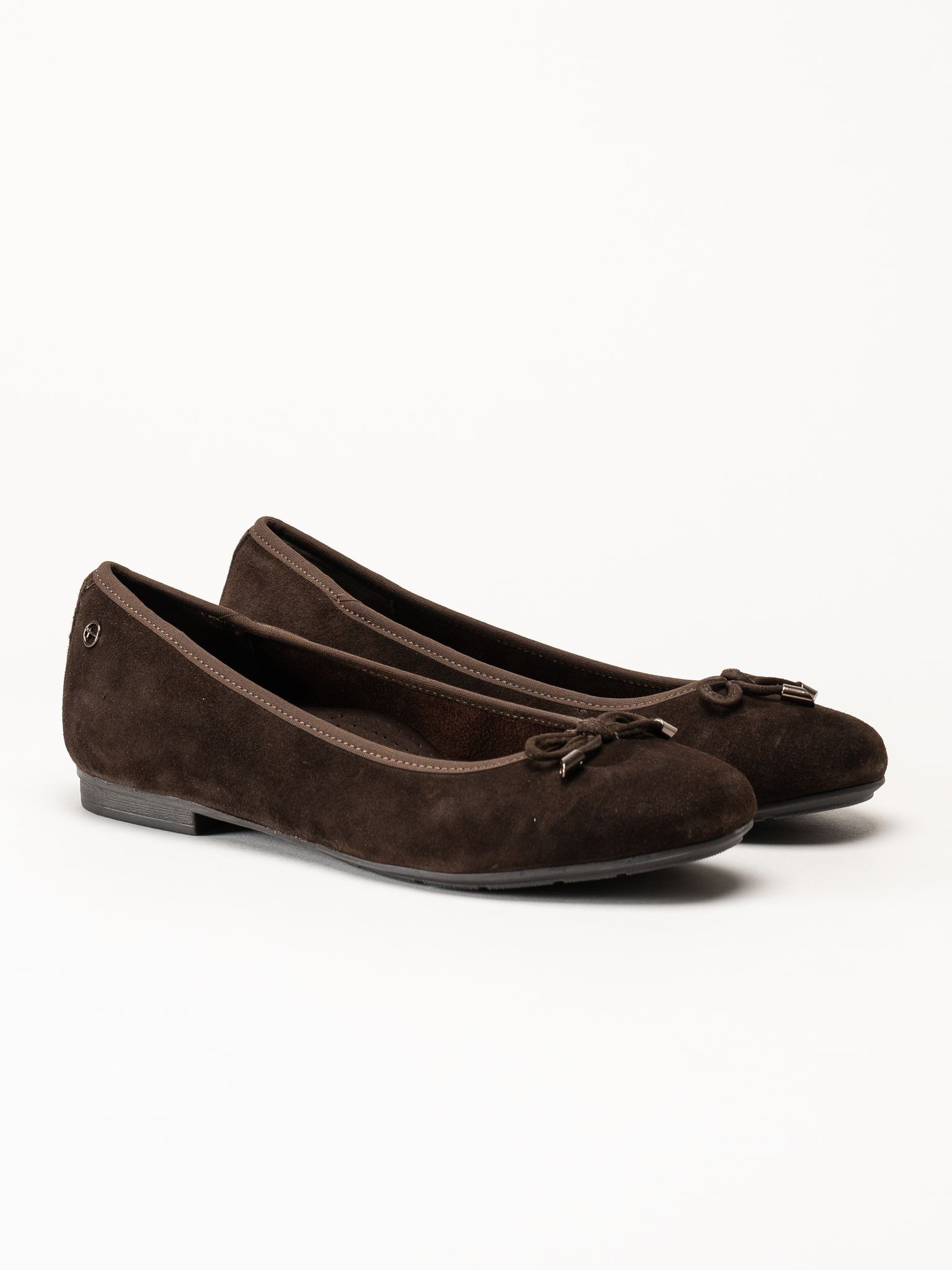 Tamaris - Wide fit - Mörkbruna ballerinaskor