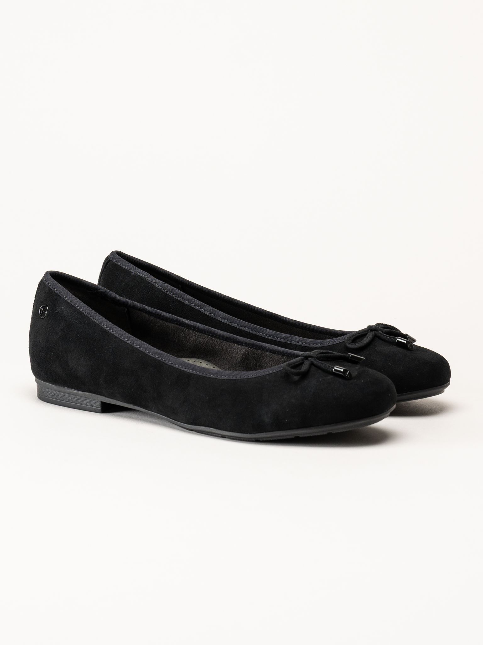 Tamaris - Wide fit - Svarta ballerinaskor