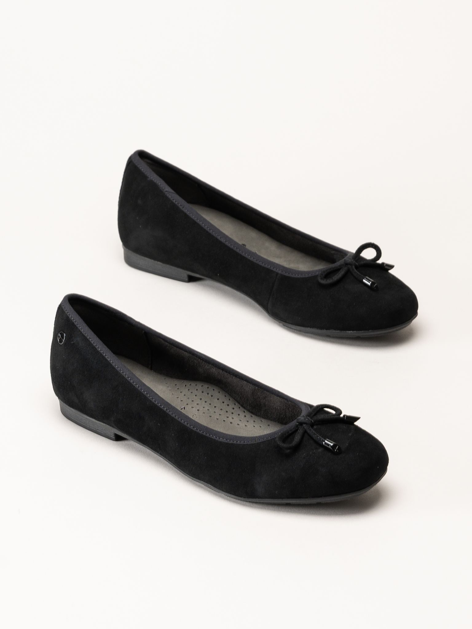 Tamaris - Wide fit - Svarta ballerinaskor