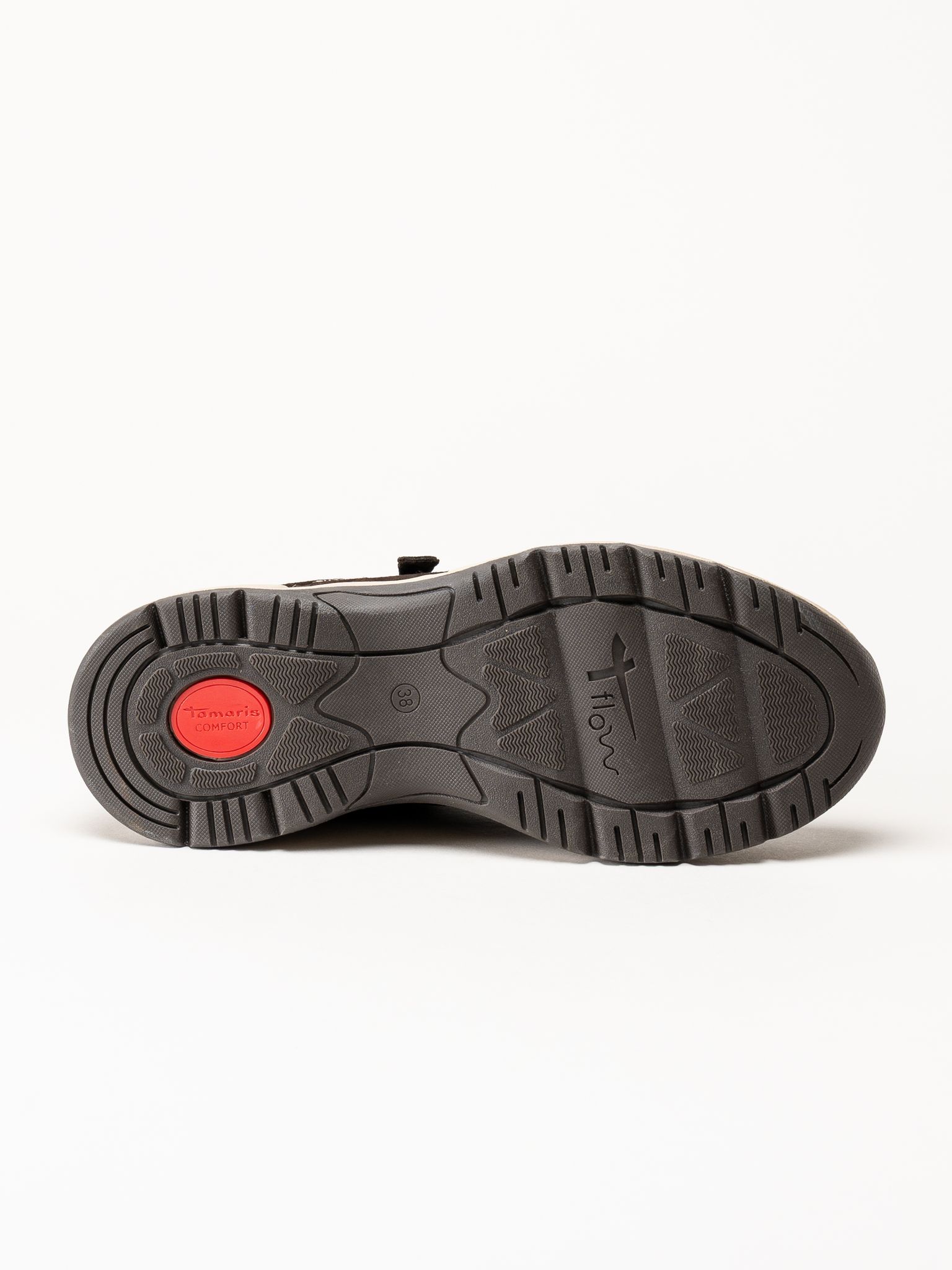 Tamaris - Wide fit - Mörkbruna sneakers i mocka