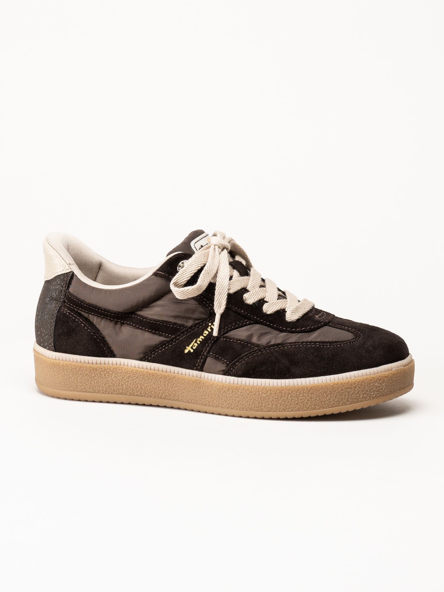 Tamaris - Wide fit - Mörkbruna sneakers