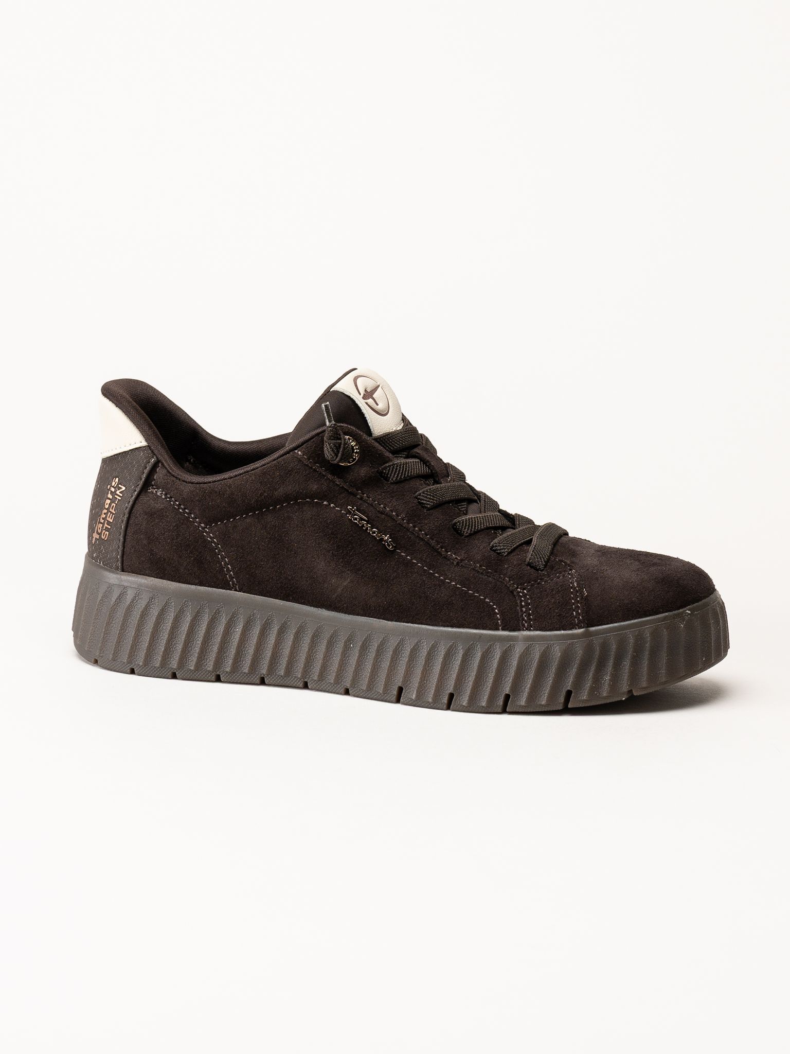 Tamaris - Wide fit - Mörkbruna sneakers