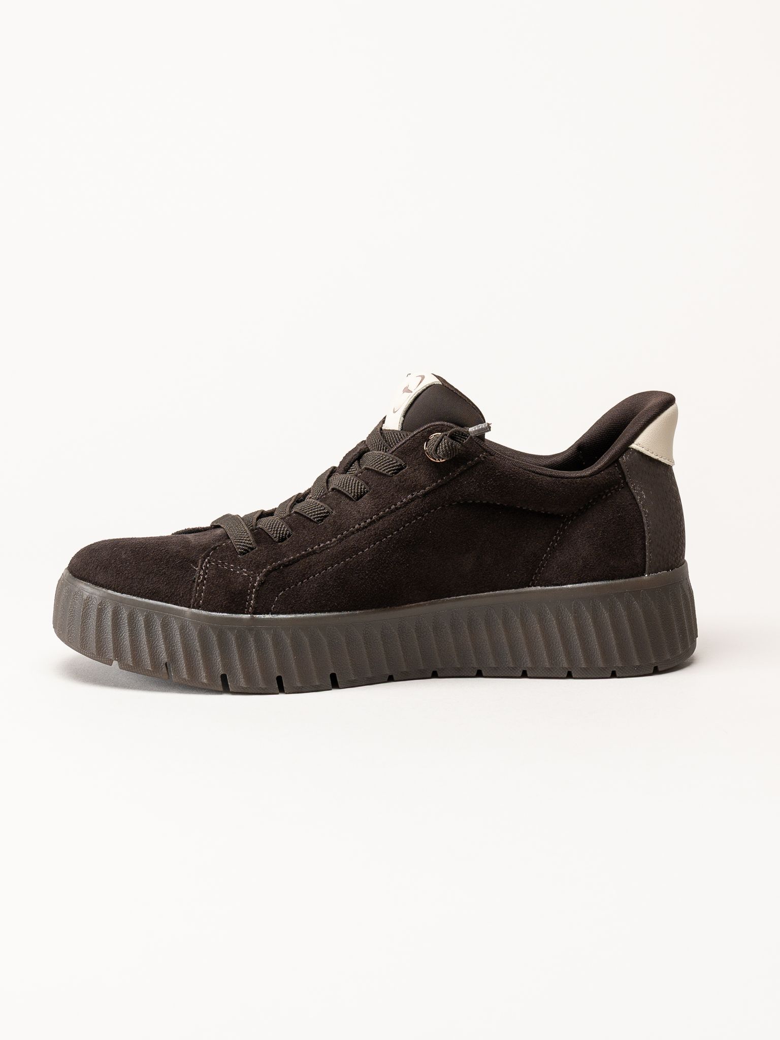 Tamaris - Wide fit - Mörkbruna sneakers