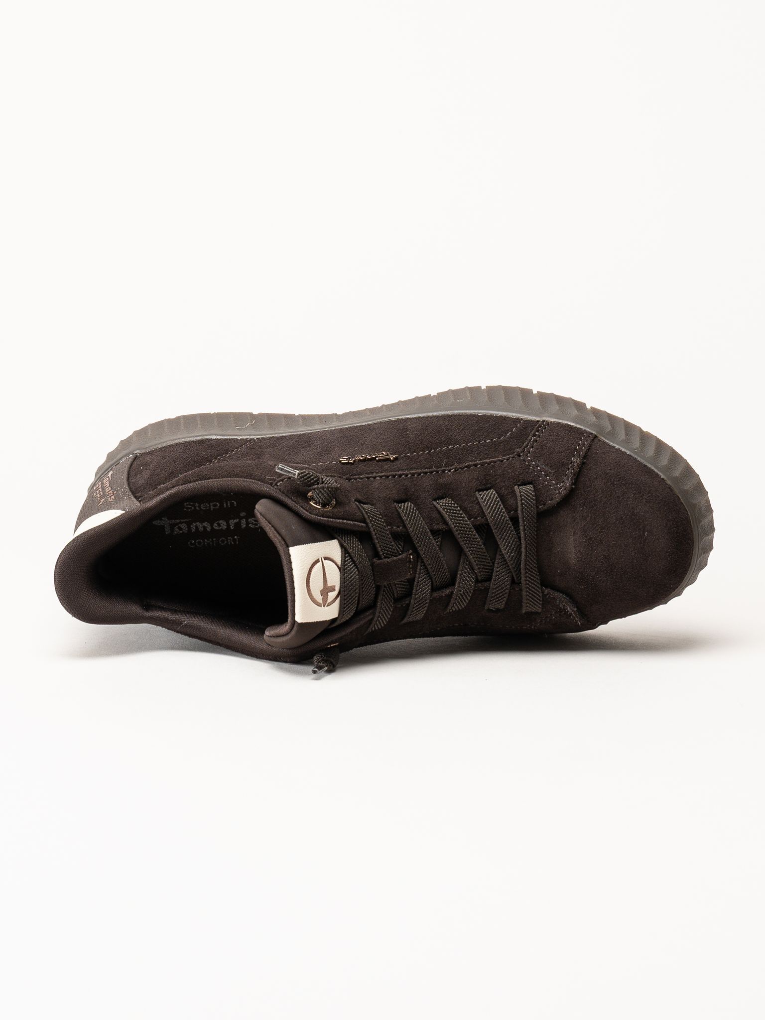 Tamaris - Wide fit - Mörkbruna sneakers