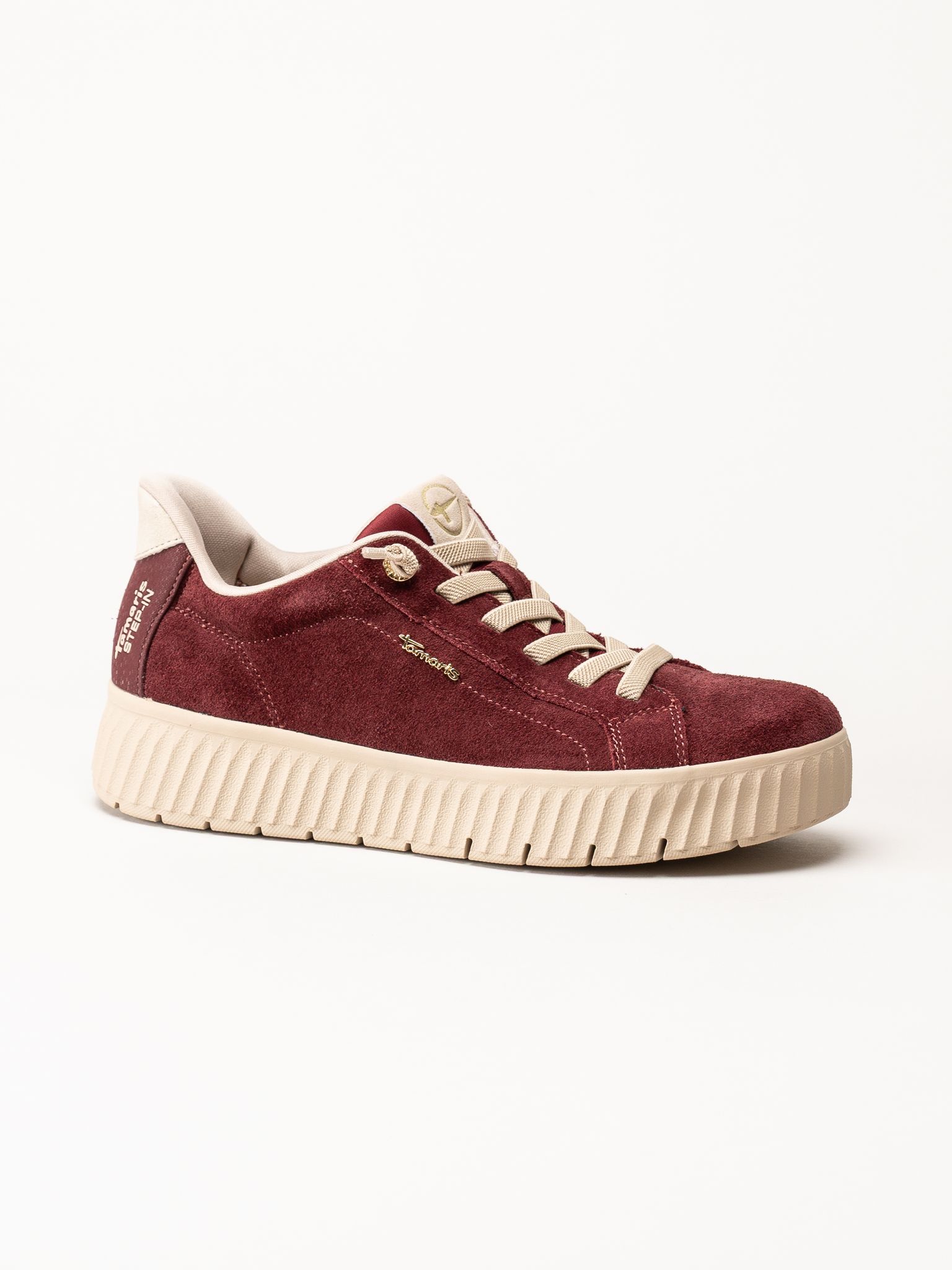 Tamaris - Wide fit - Vinröda sneakers
