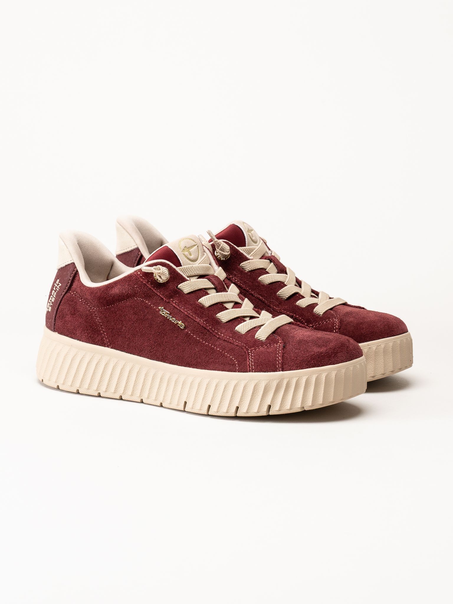 Tamaris - Wide fit - Vinröda sneakers