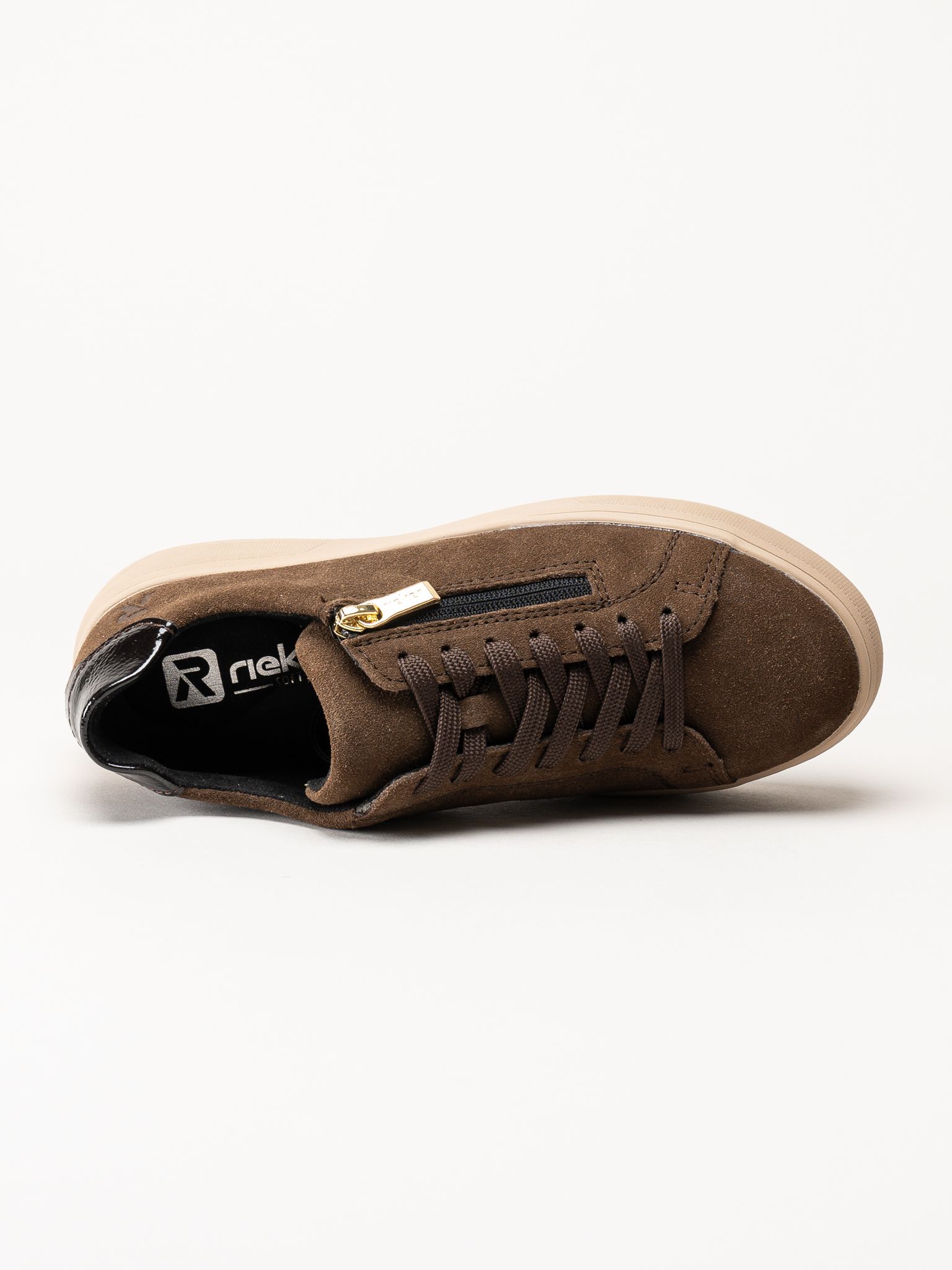 Rieker - Mörkbruna platåsneakers