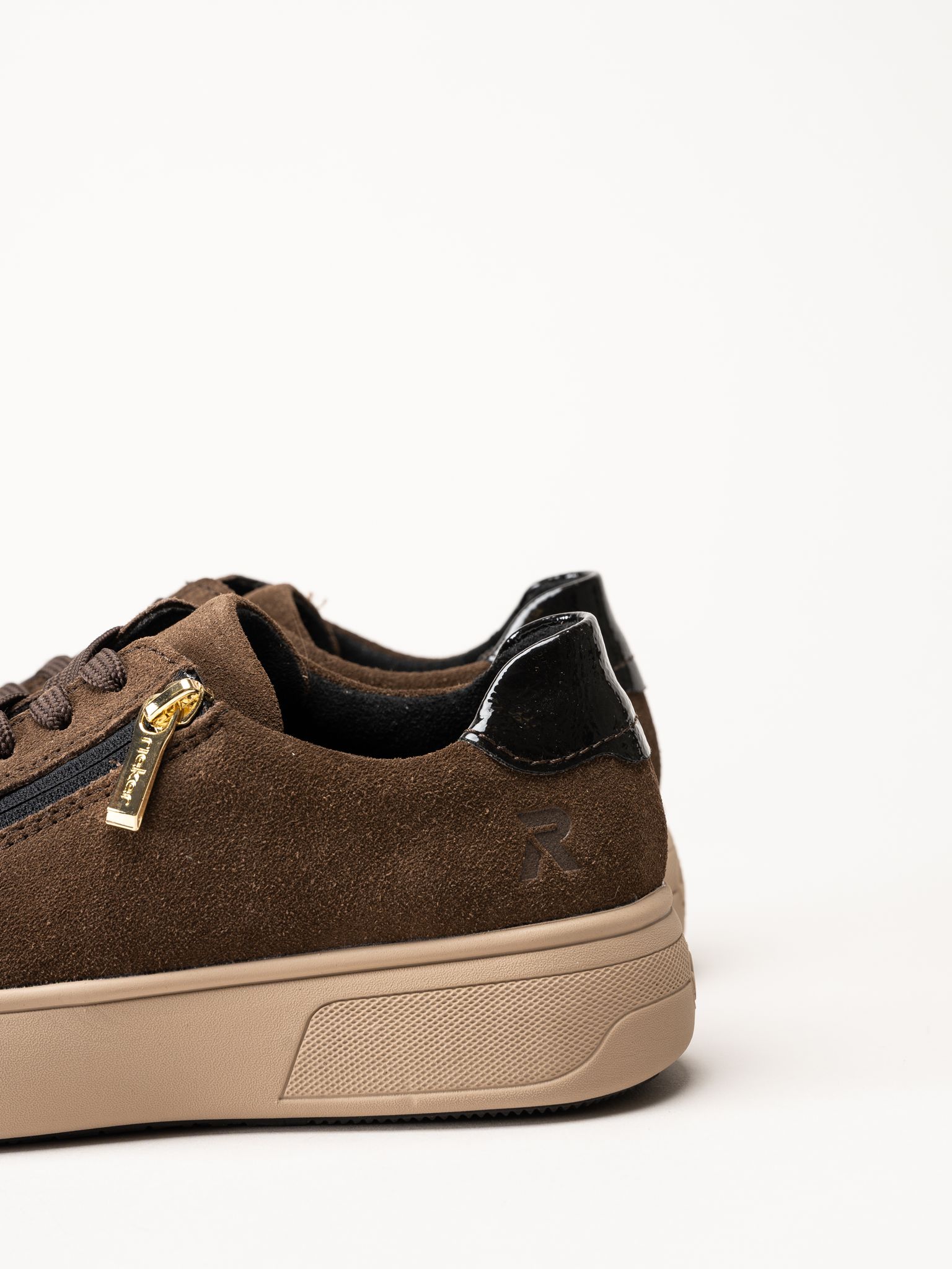 Rieker - Mörkbruna platåsneakers