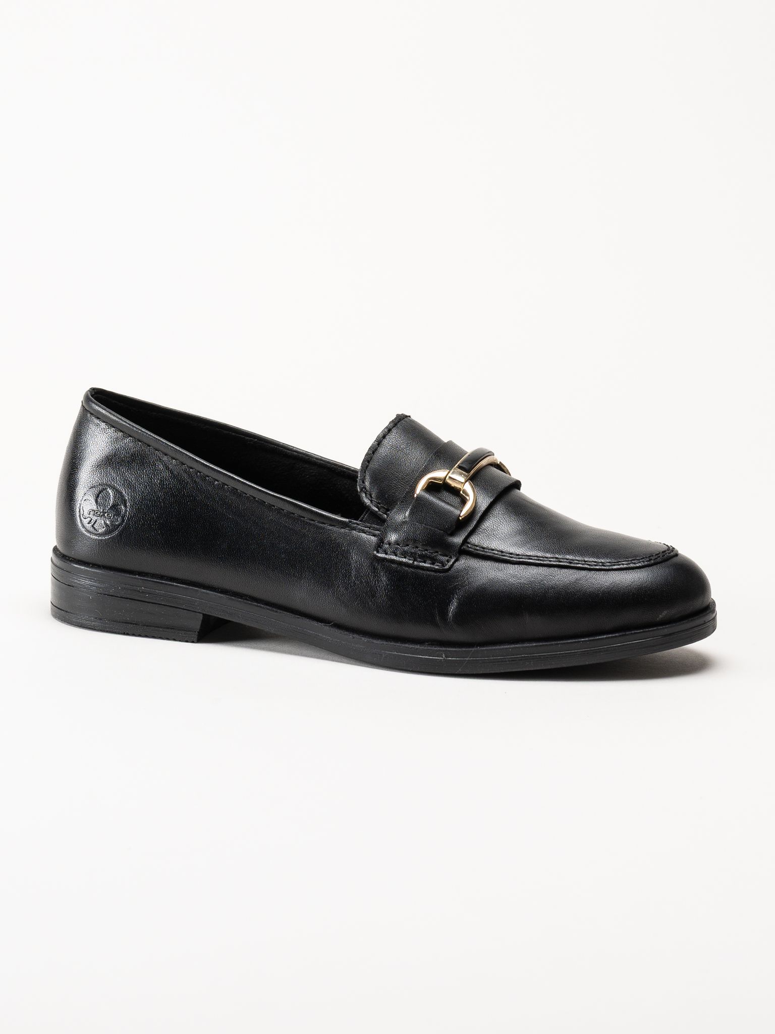 Rieker - Svarta loafers i skinn