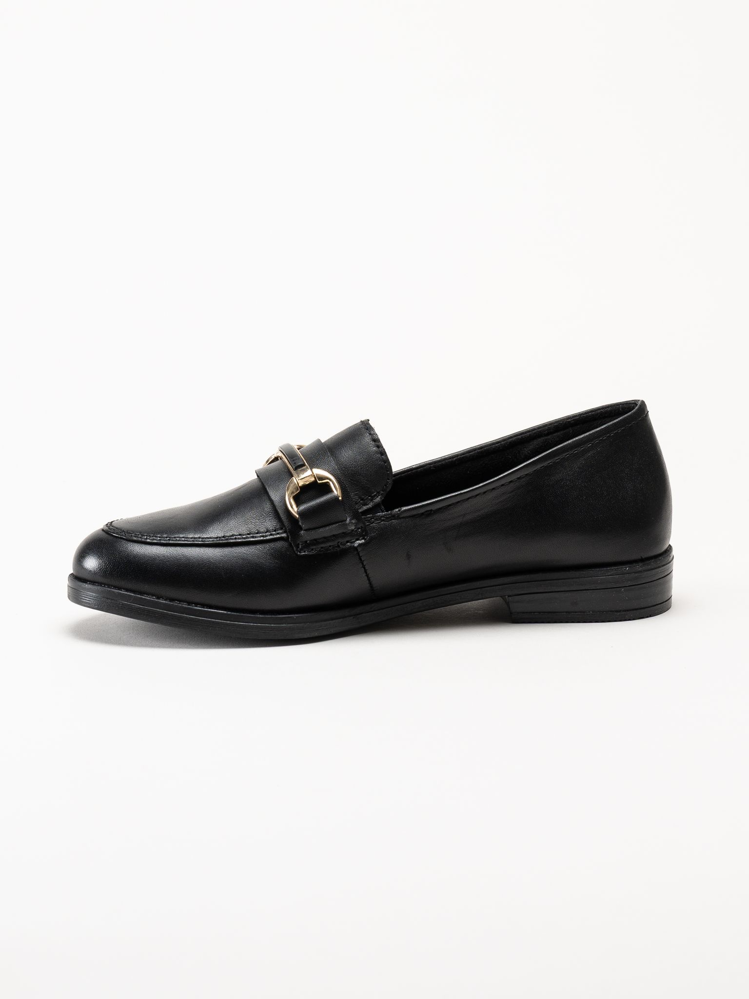 Rieker - Svarta loafers i skinn