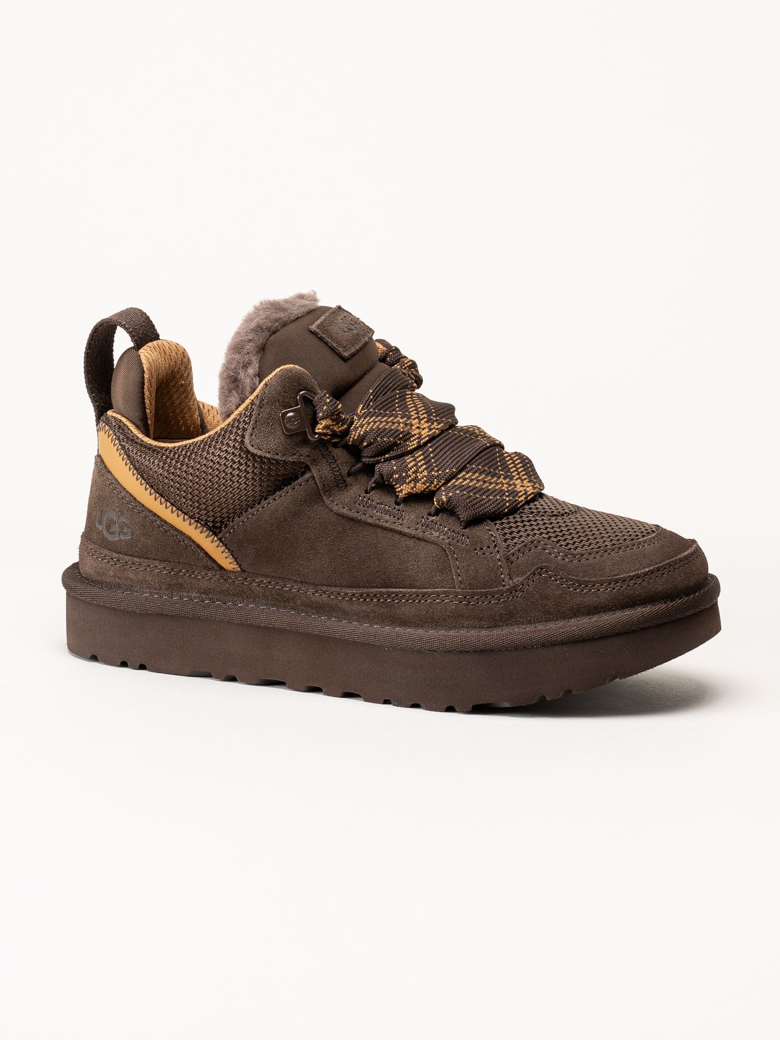 UGG - Lowmel - Mörkbruna ullfodrade sneakers