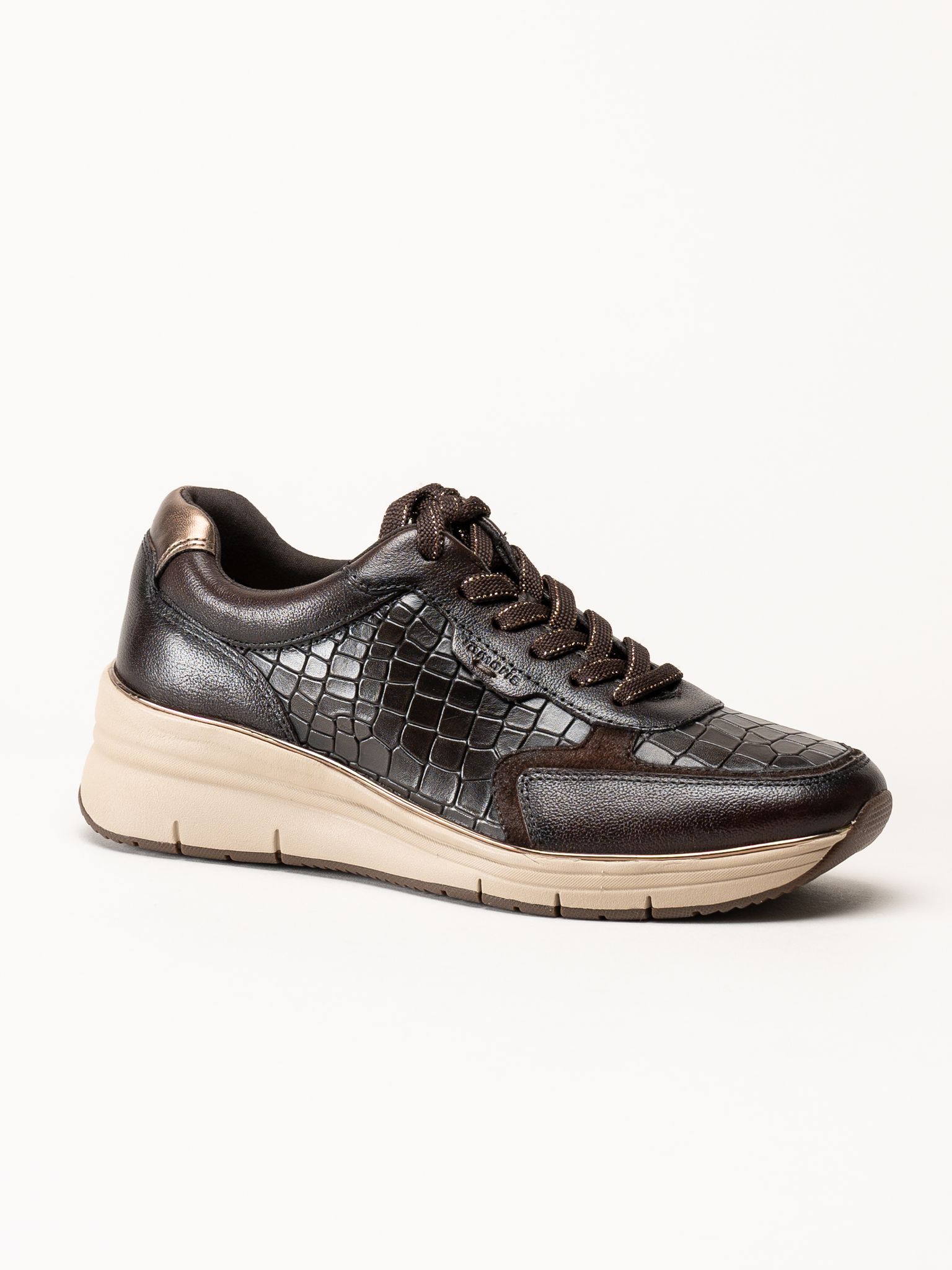 Tamaris - Mörkbruna sneakers