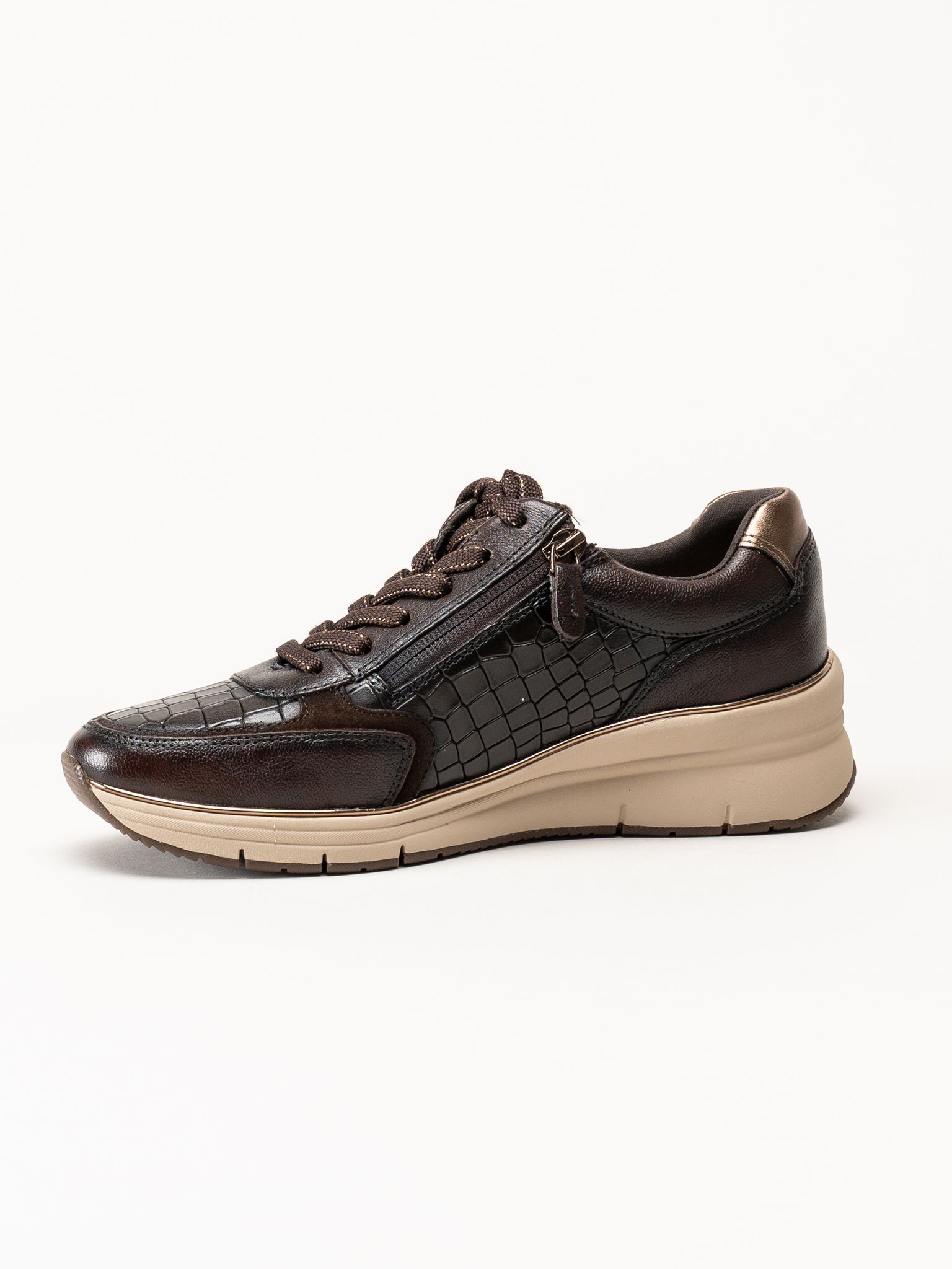 Tamaris - Mörkbruna sneakers