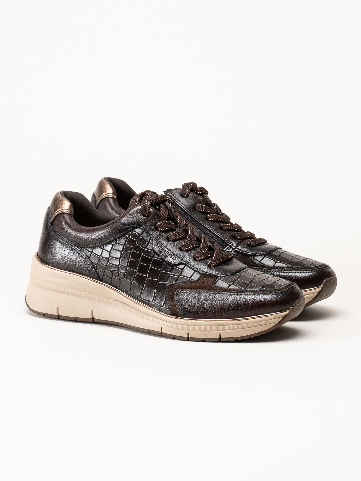 Tamaris - Mörkbruna sneakers