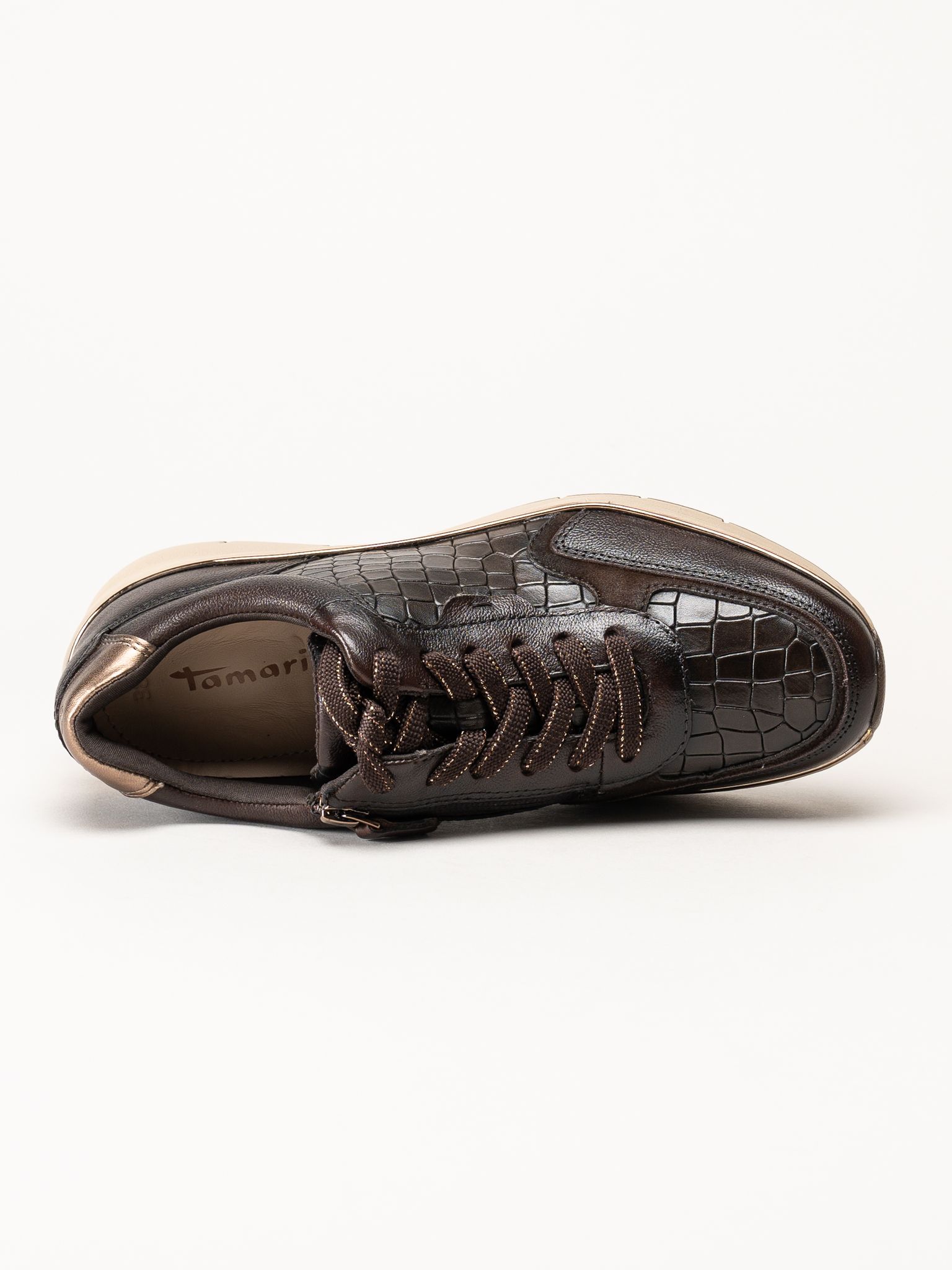 Tamaris - Mörkbruna sneakers