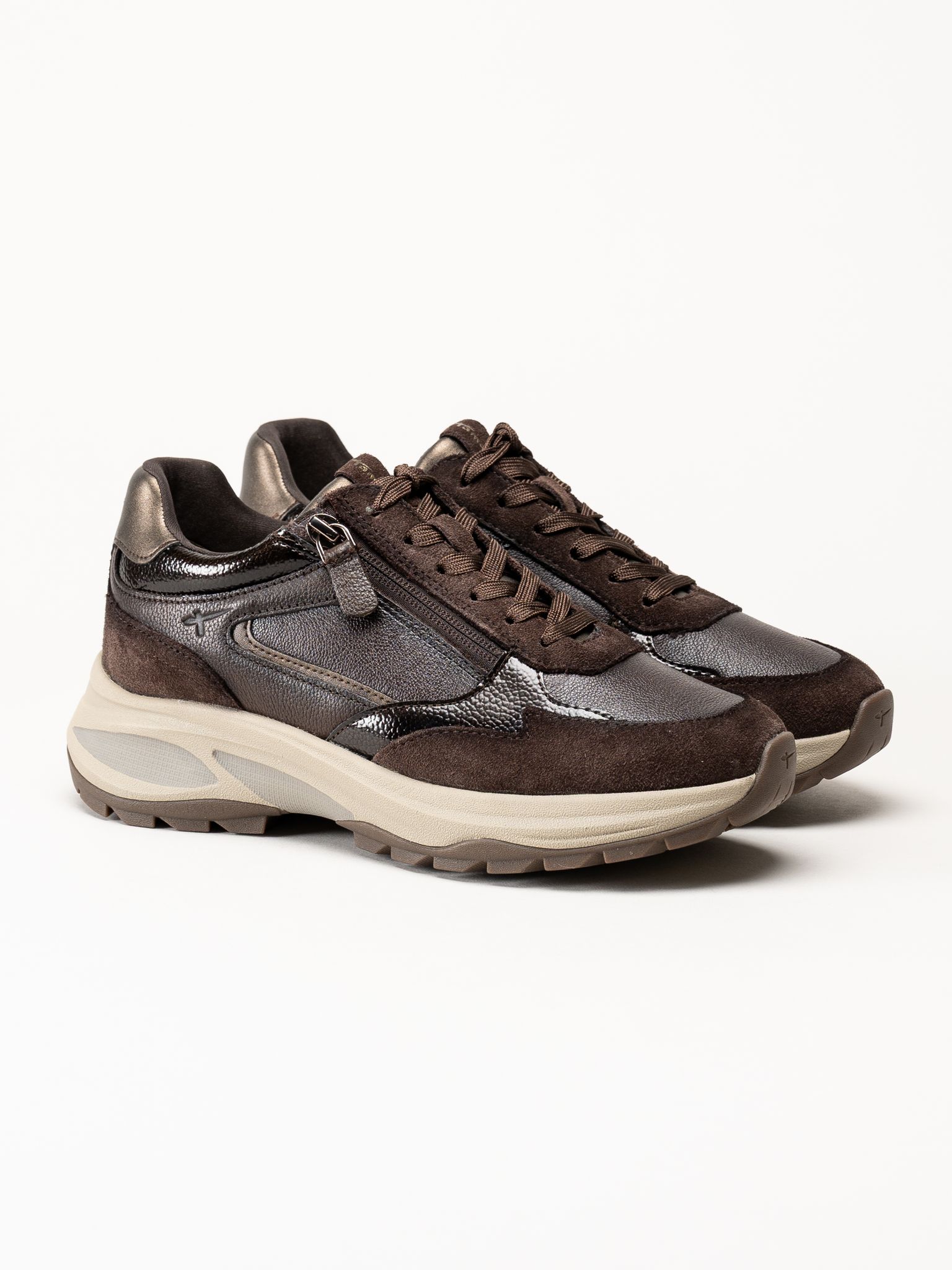 Tamaris - Mörkbruna sneakers