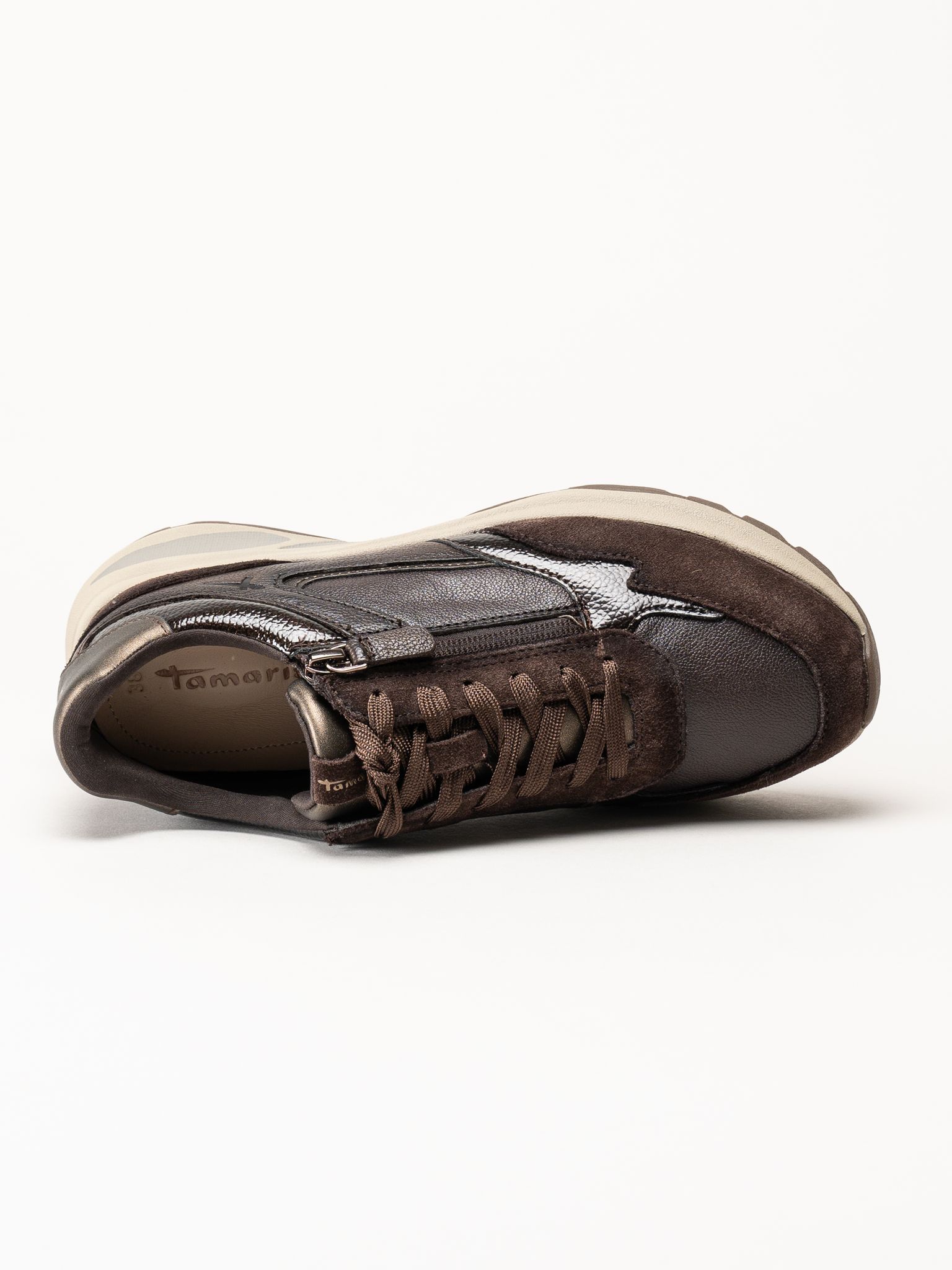 Tamaris - Mörkbruna sneakers