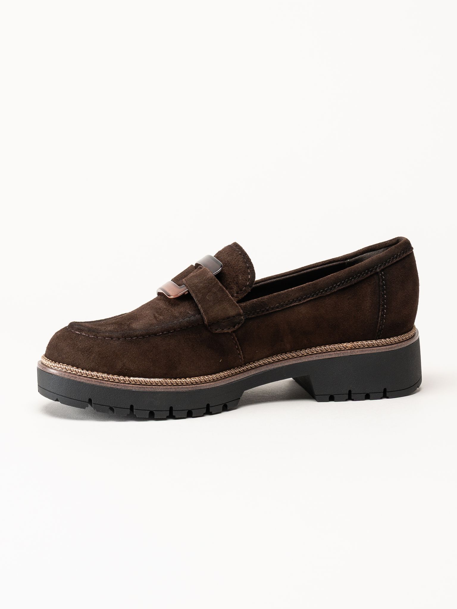 Tamaris - Mörkbruna loafers