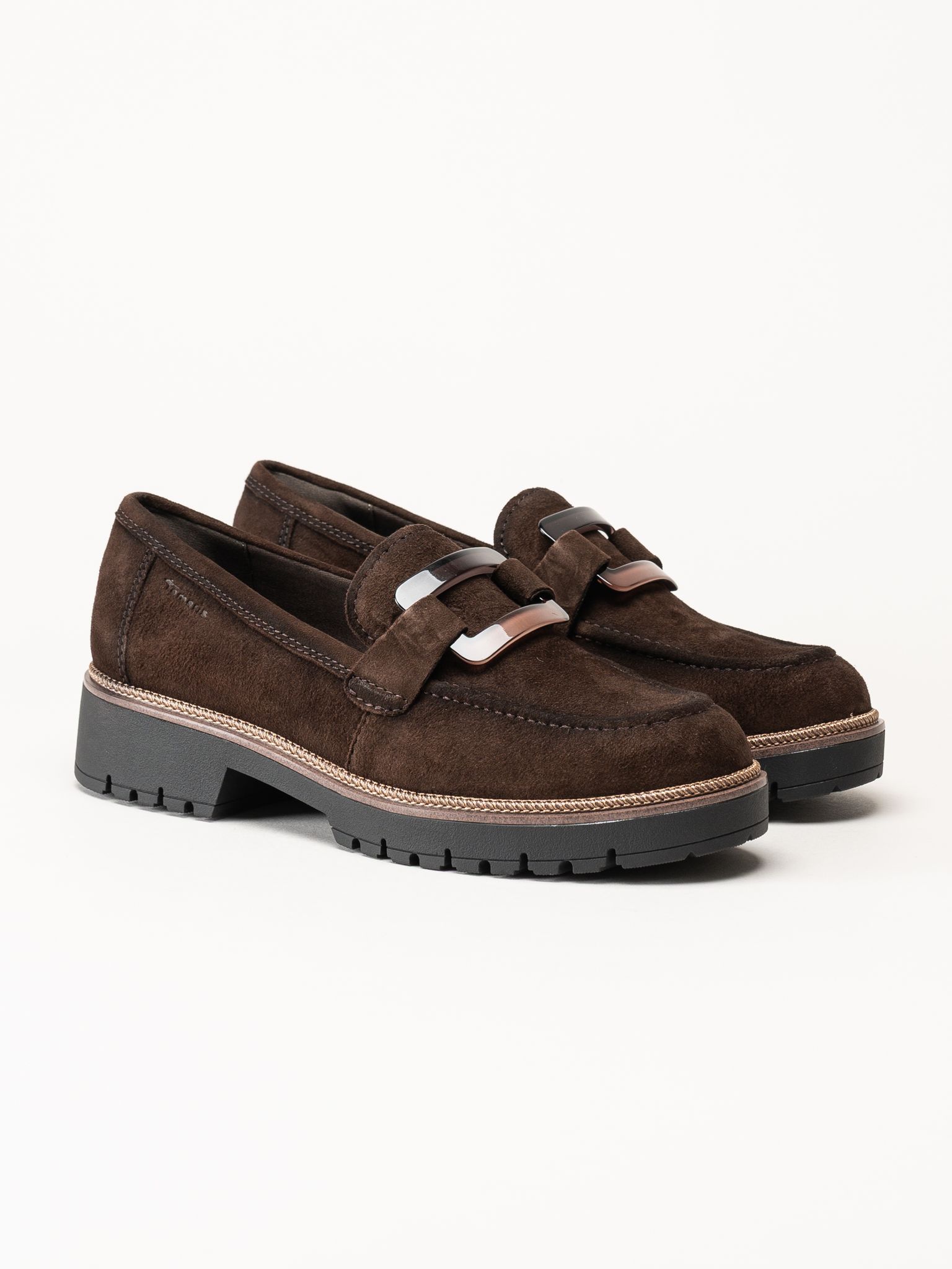 Tamaris - Mörkbruna loafers