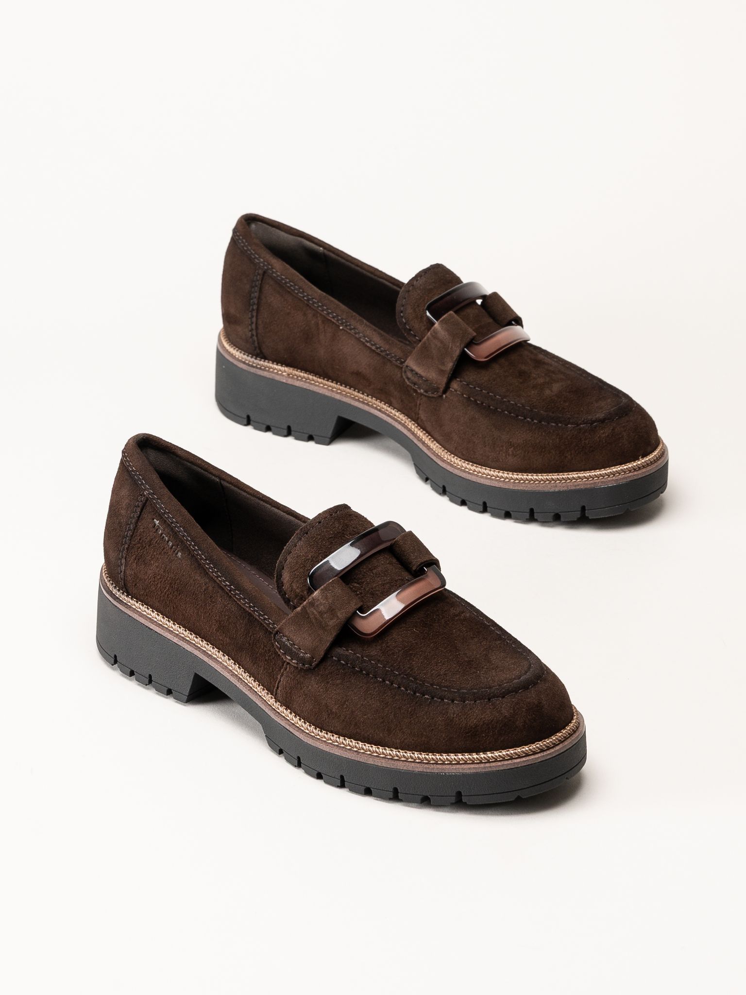 Tamaris - Mörkbruna loafers