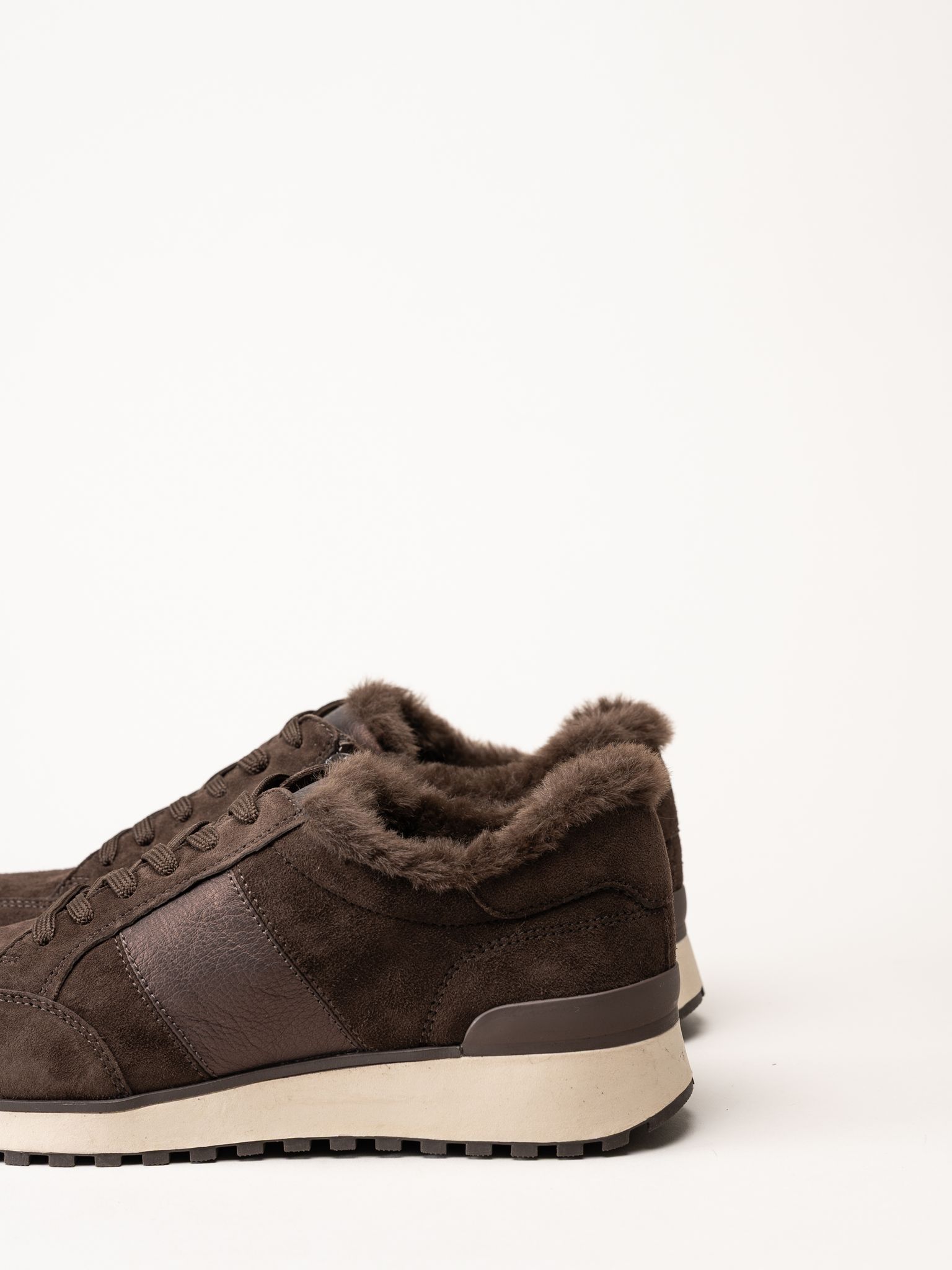 Caprice - Mörkbruna fodrade sneakers