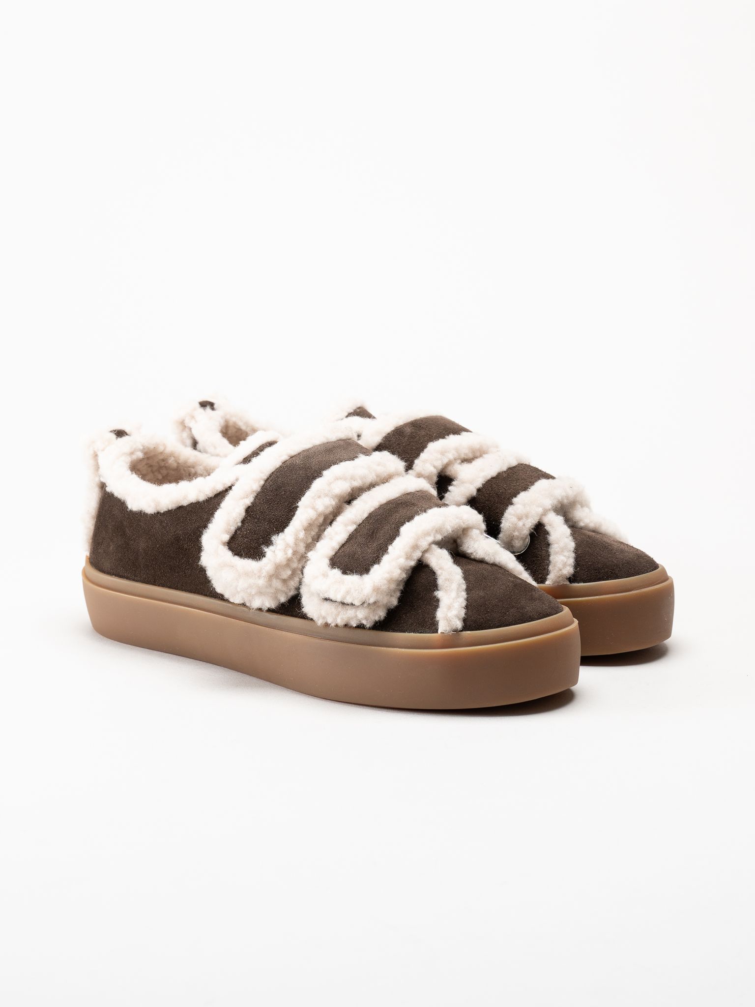 Inuikii - Shearling - Mörkbruna ullfodrade sneakers