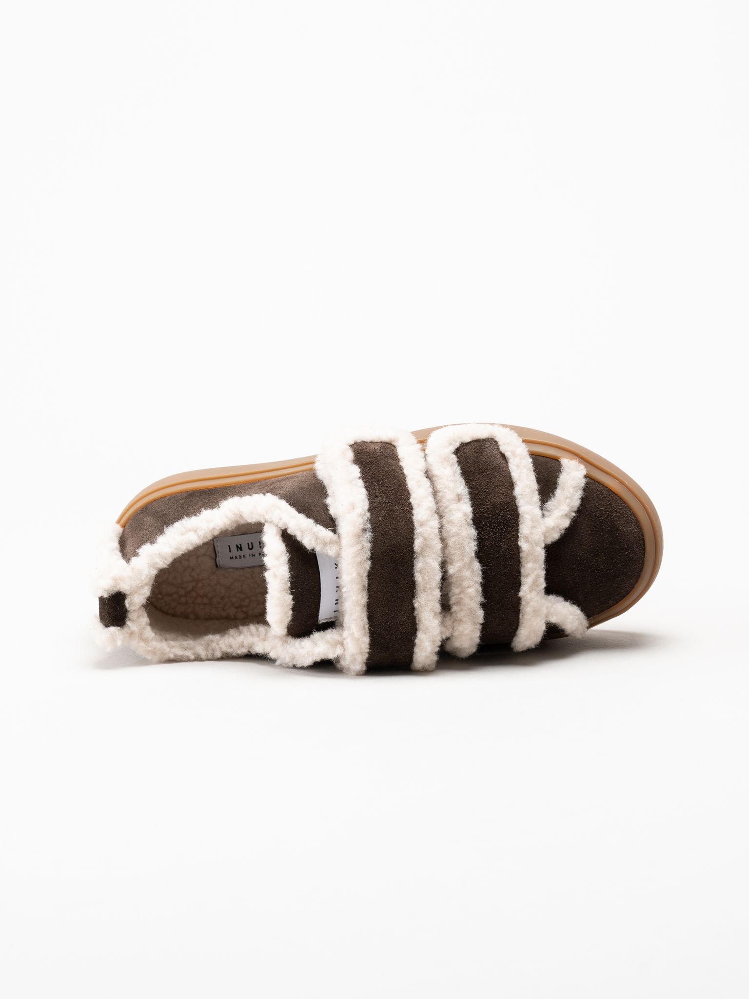 Inuikii - Shearling - Mörkbruna ullfodrade sneakers