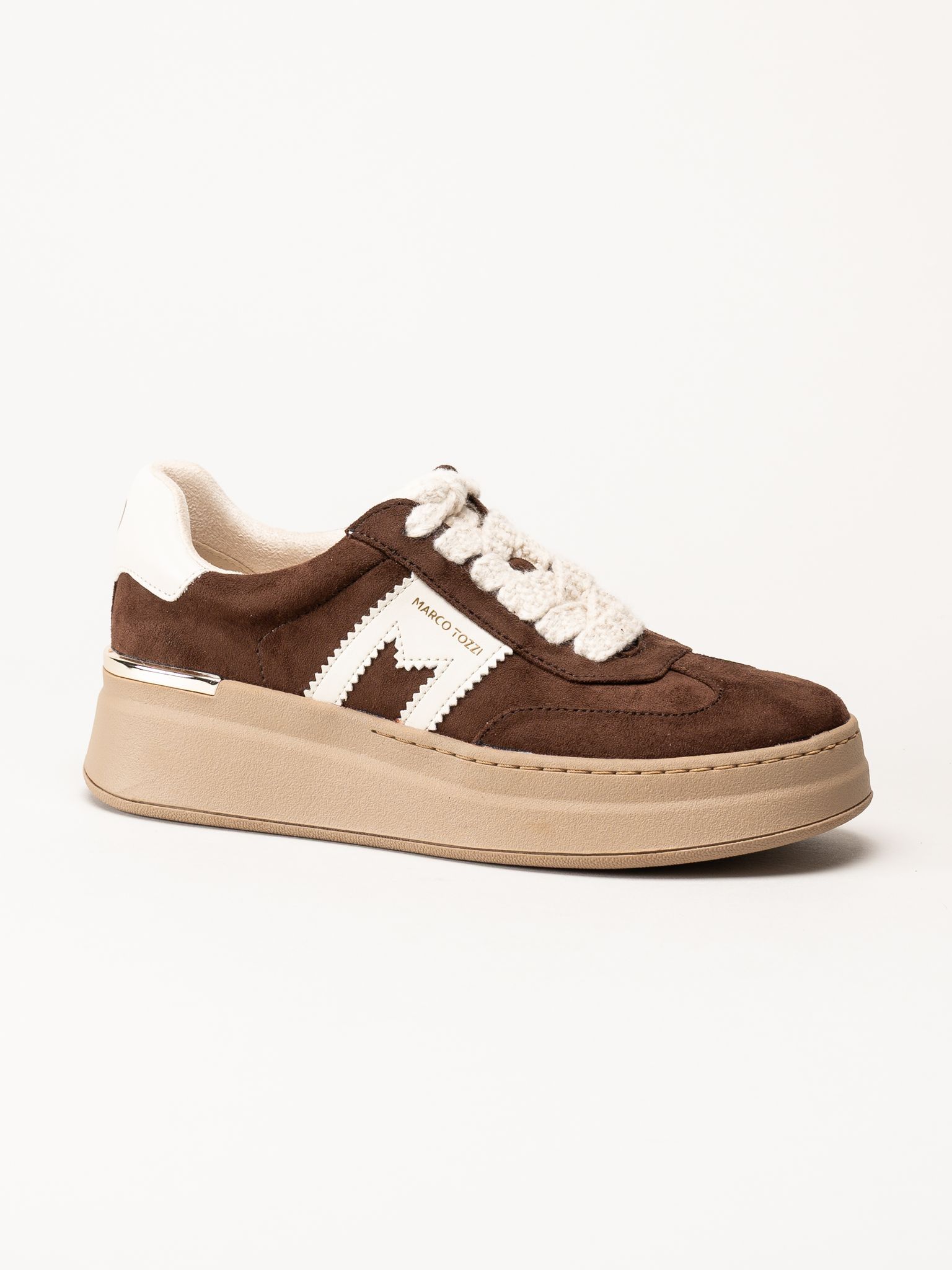 Marco Tozzi - Mörkbruna platåsneakers