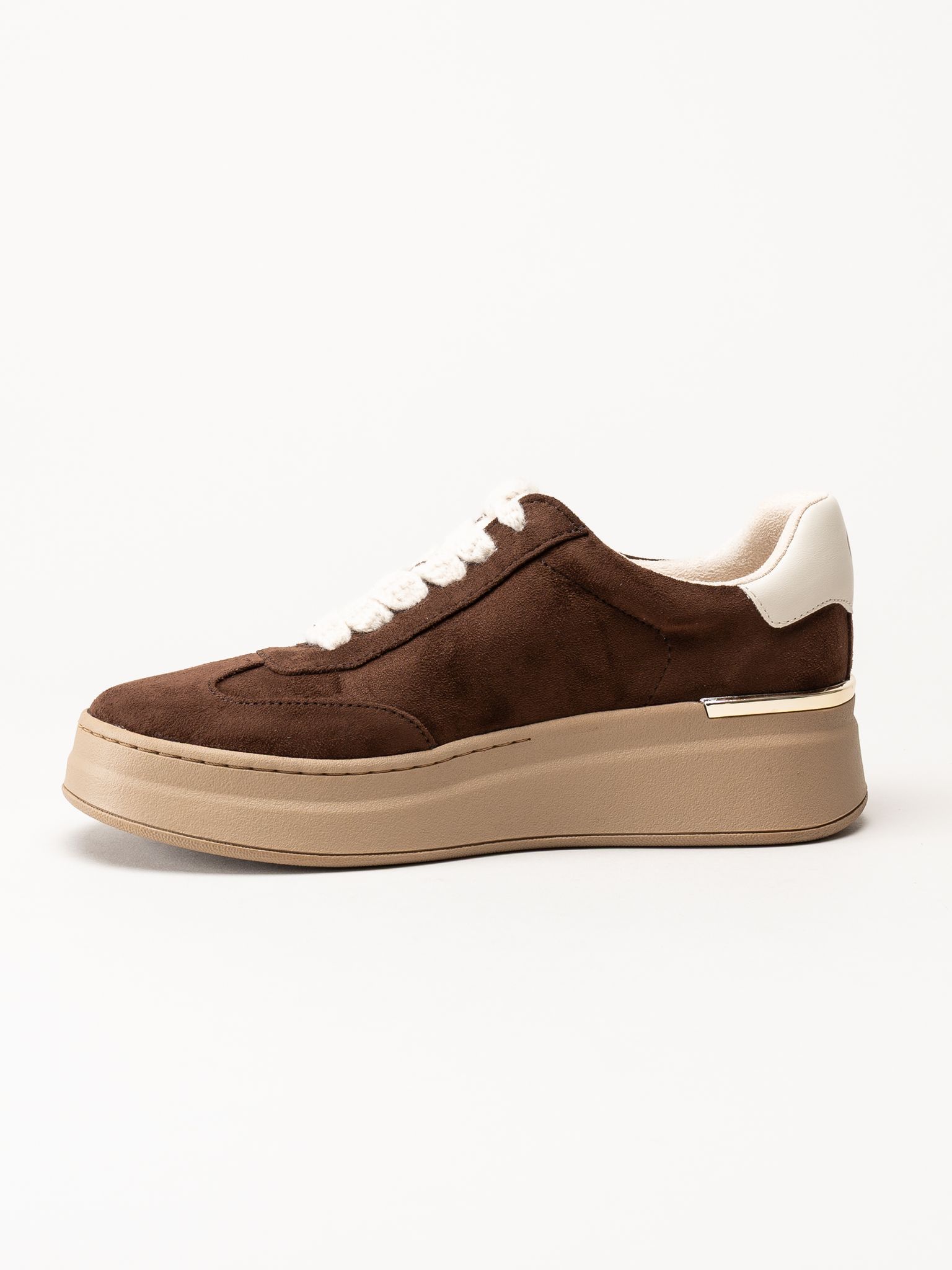 Marco Tozzi - Mörkbruna platåsneakers