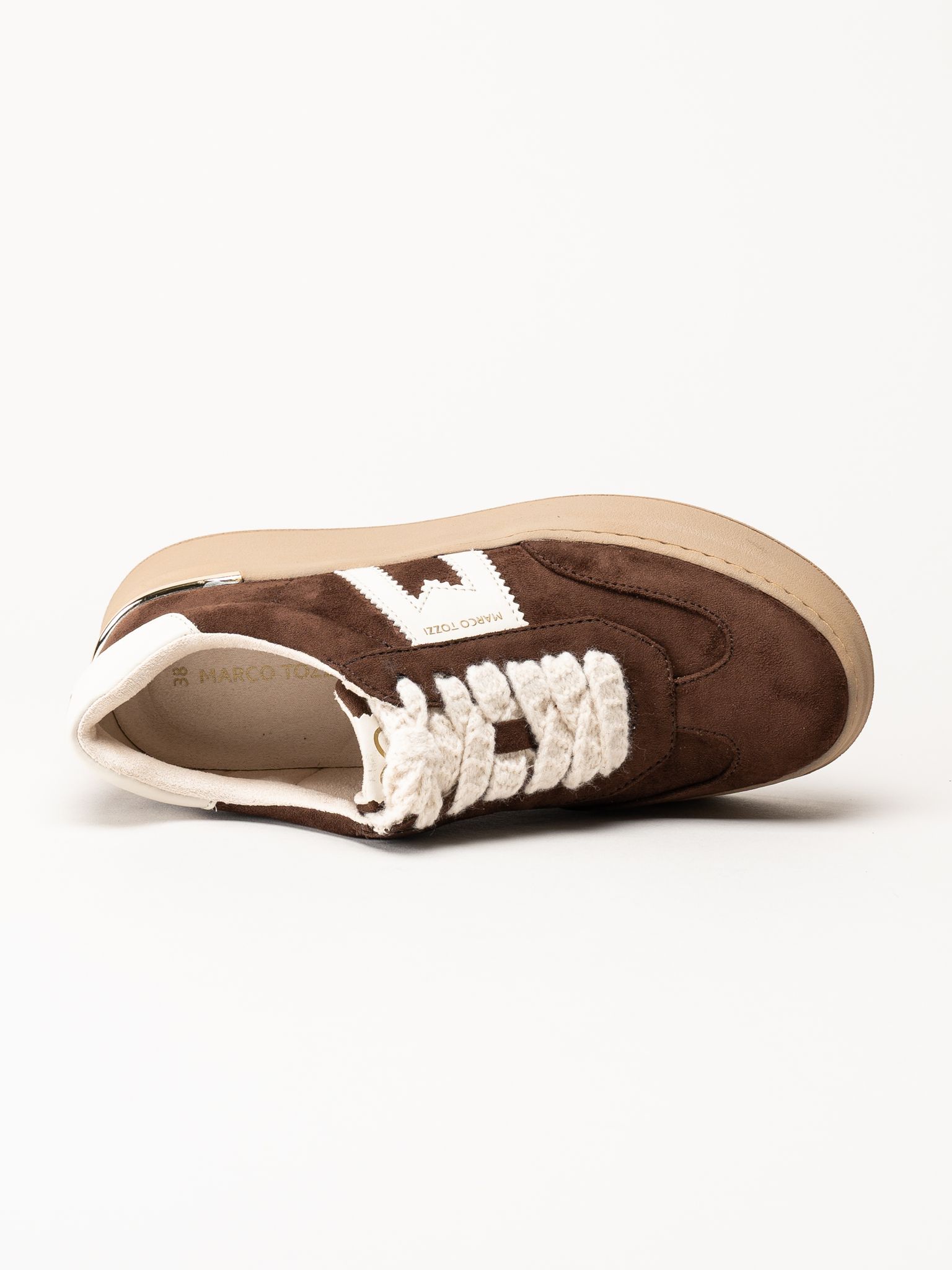 Marco Tozzi - Mörkbruna platåsneakers