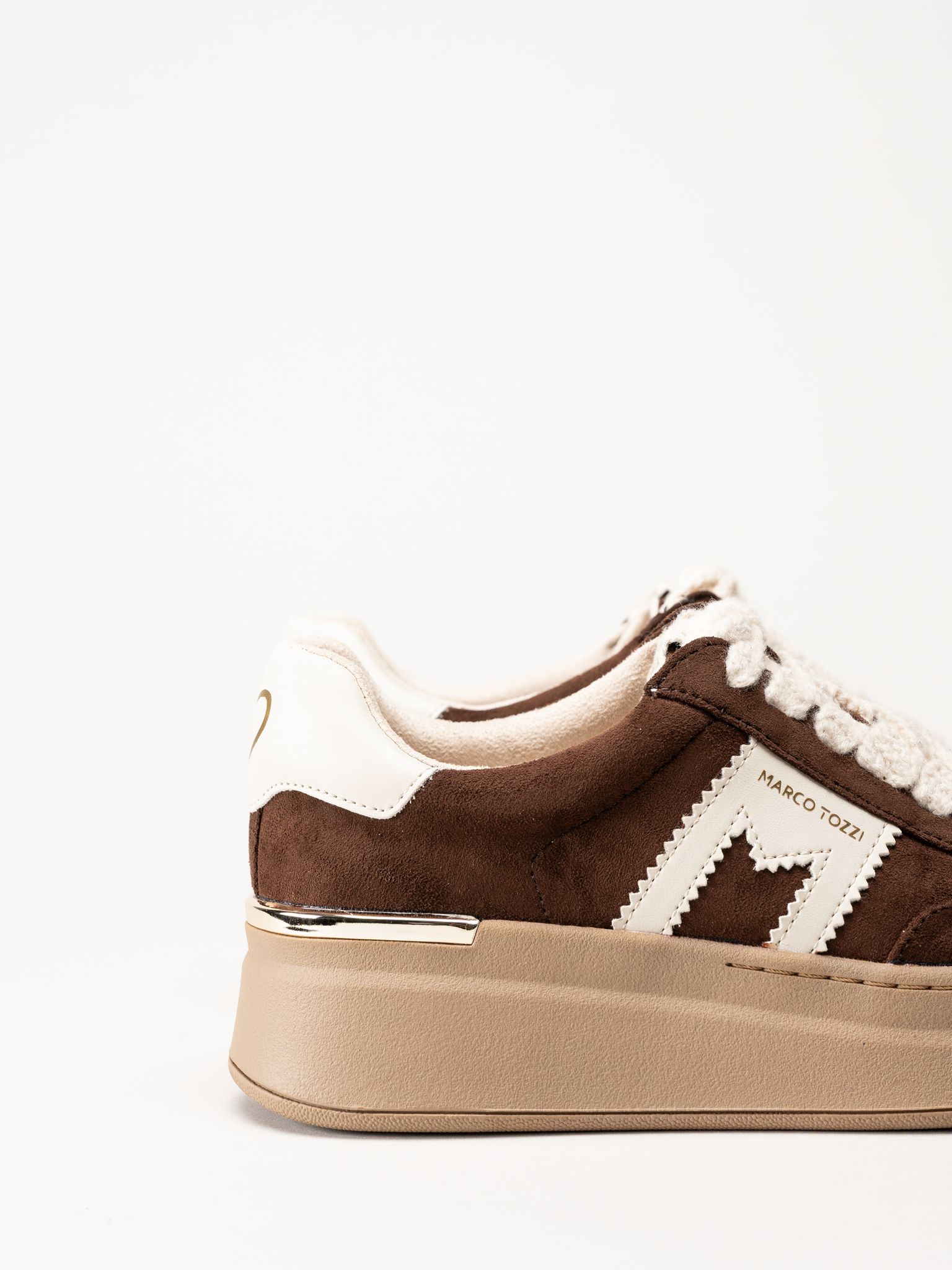 Marco Tozzi - Mörkbruna platåsneakers