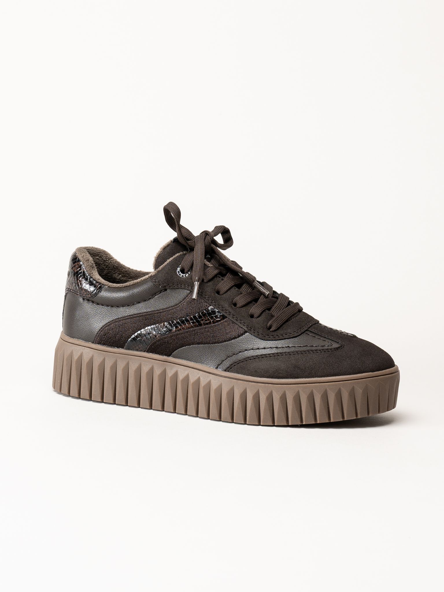 Marco Tozzi - Mörkbruna sneakers