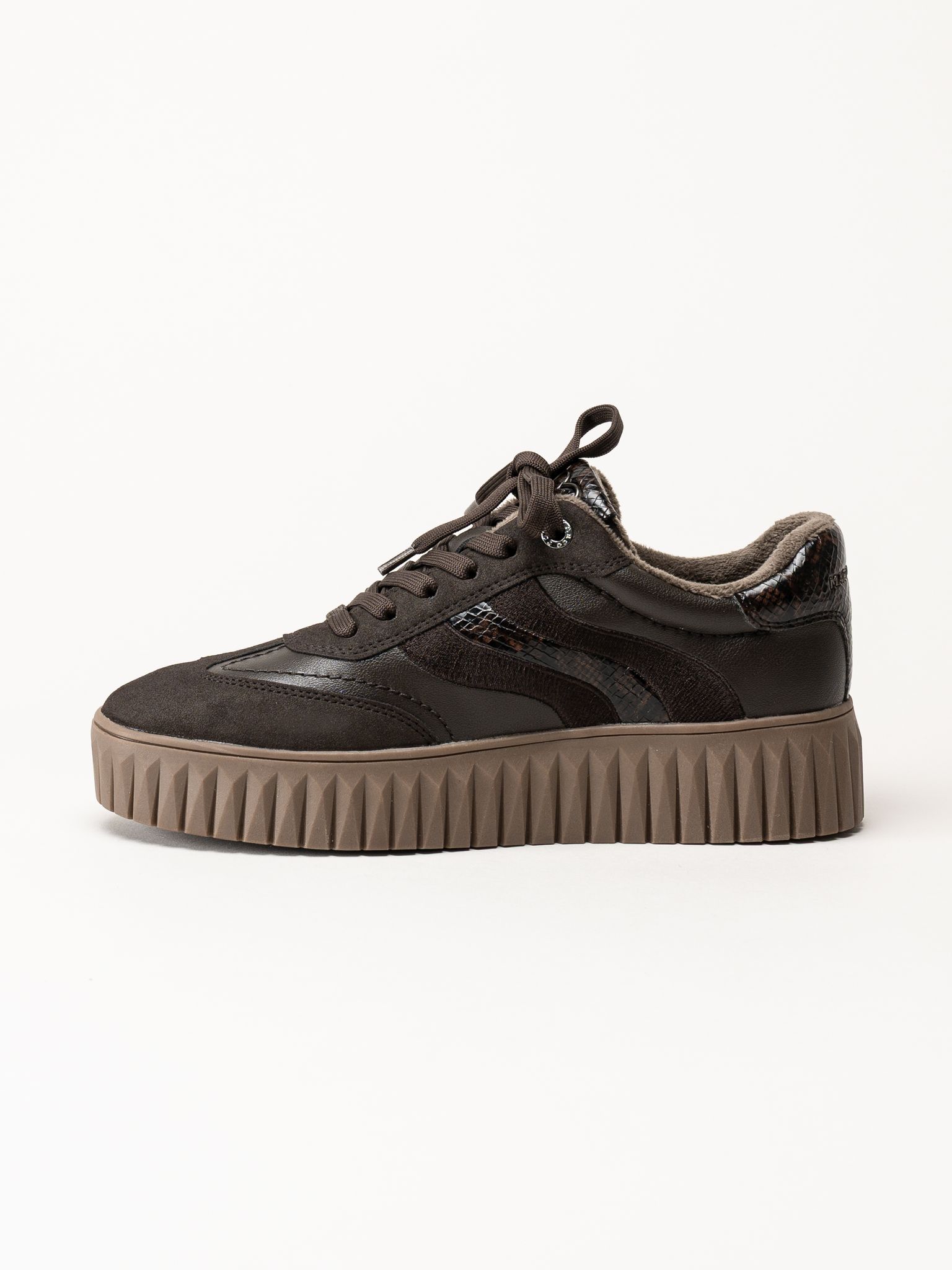 Marco Tozzi - Mörkbruna sneakers