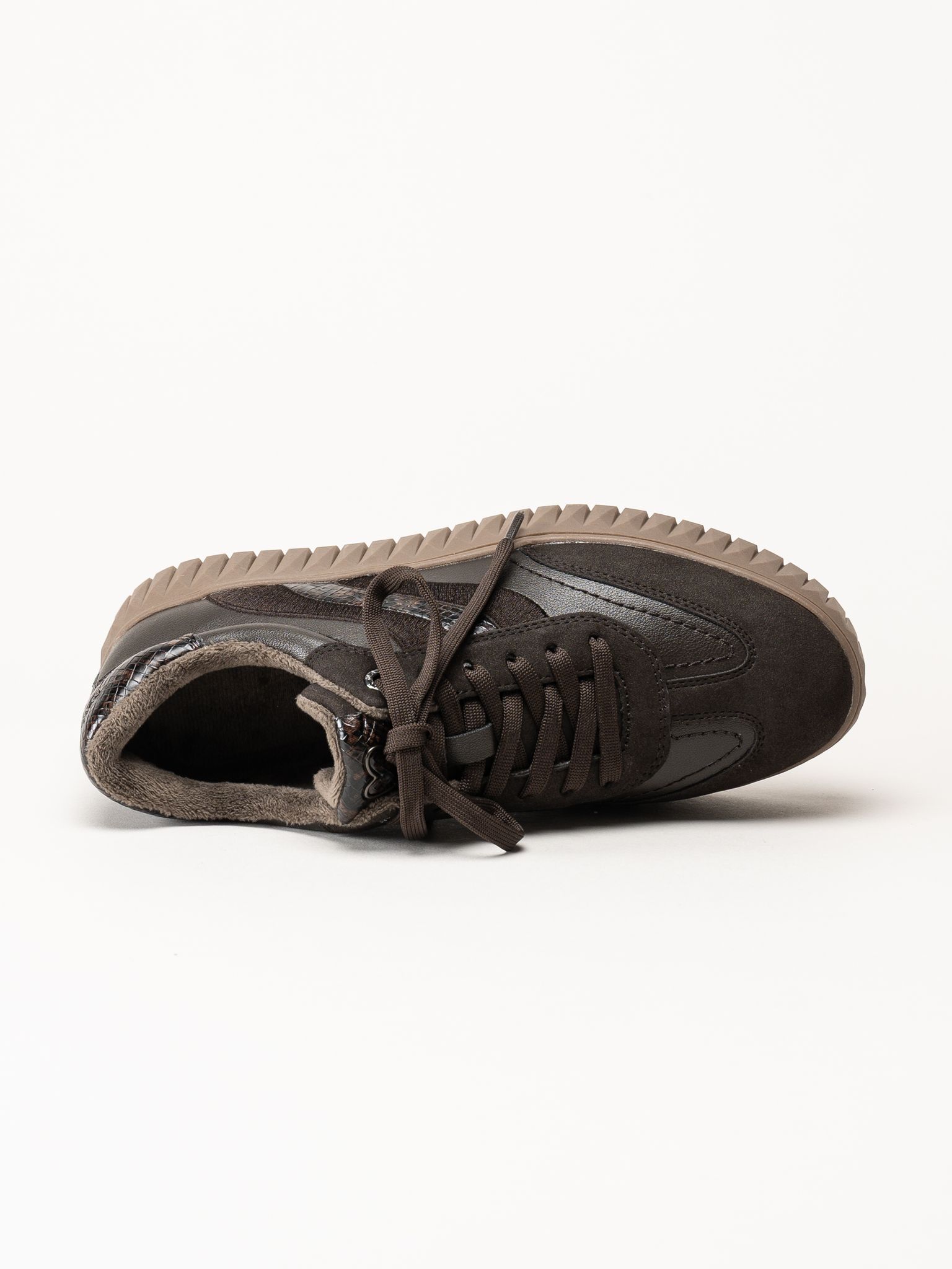 Marco Tozzi - Mörkbruna sneakers