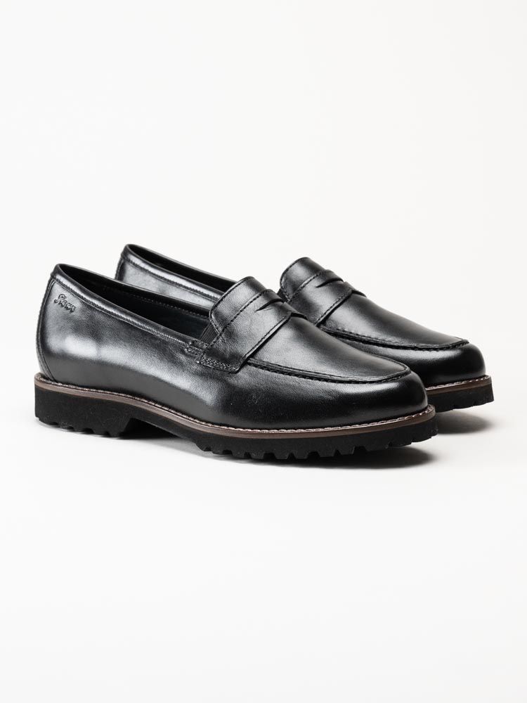 Sioux - Meredith - Svarta loafers i skinn