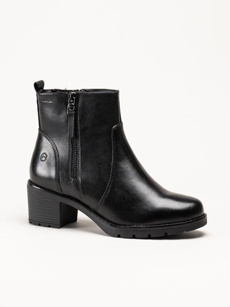 Tamaris Wide - Svarta fodrade boots i skinn