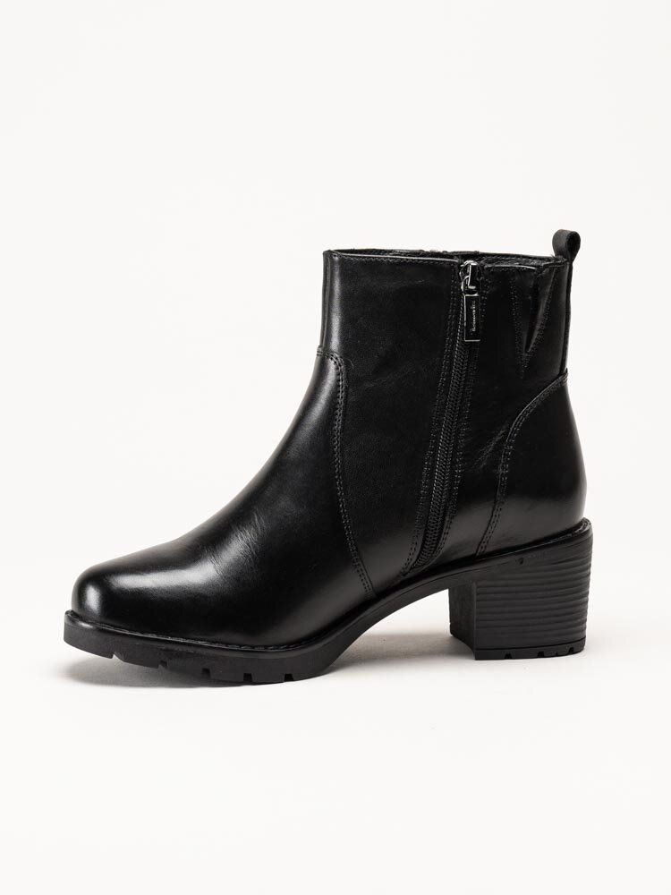 Tamaris Wide - Svarta fodrade boots i skinn