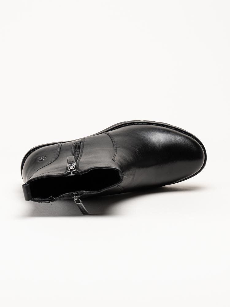 Tamaris Wide - Svarta fodrade boots i skinn