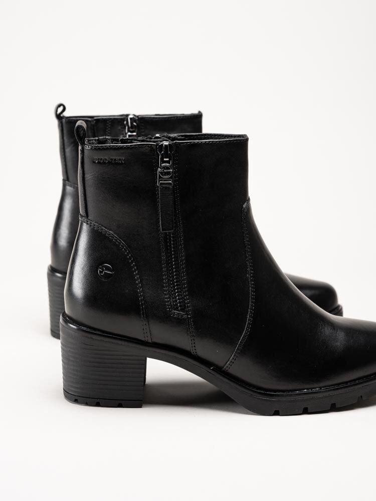 Tamaris Wide - Svarta fodrade boots i skinn