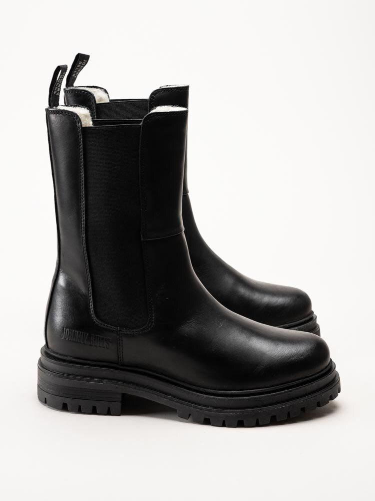 Johnny Bulls - Svarta ullfodrade boots i skinn
