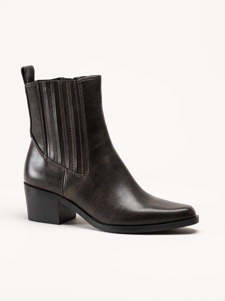 Tamaris - Mörkbruna boots i skinnimitation