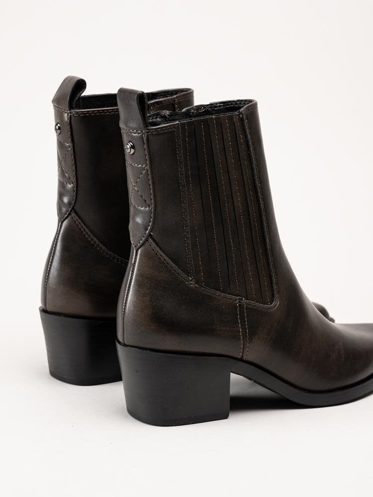 Tamaris - Mörkbruna boots i skinnimitation