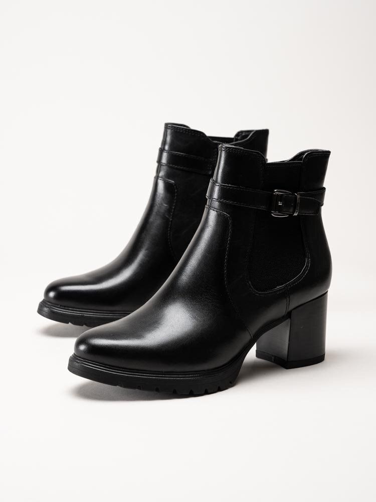Tamaris - Svarta boots i skinn