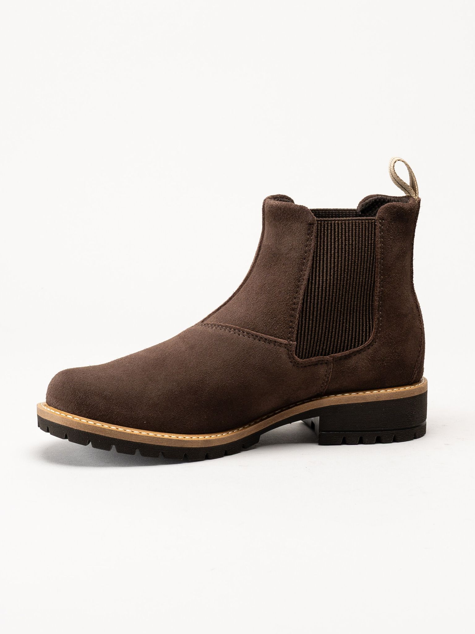 Ecco - Elaina - Mörkbruna chelsea boots i mocka
