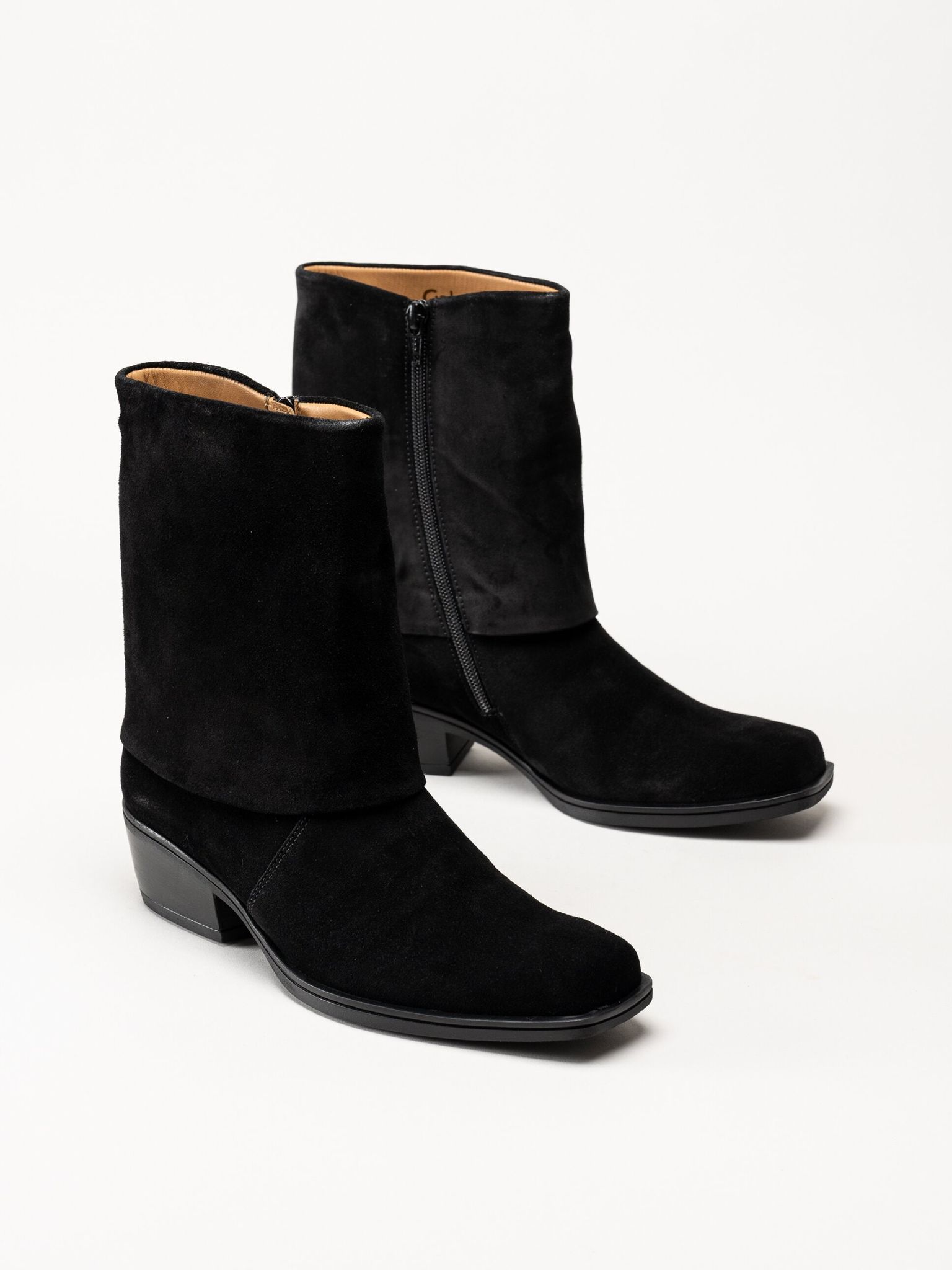 Gabor - Svarta westernboots i mocka