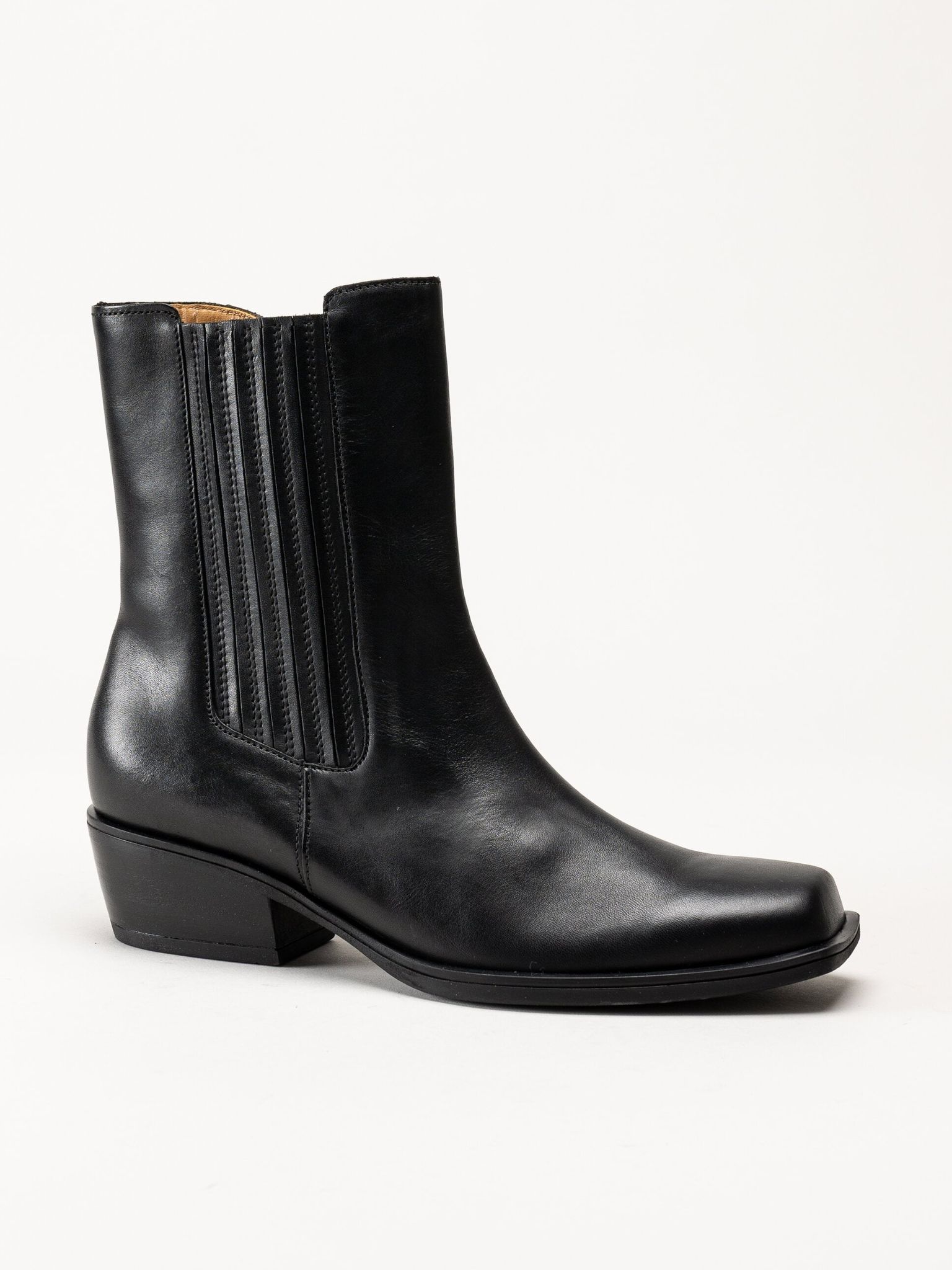Gabor - Svarta western boots i skinn